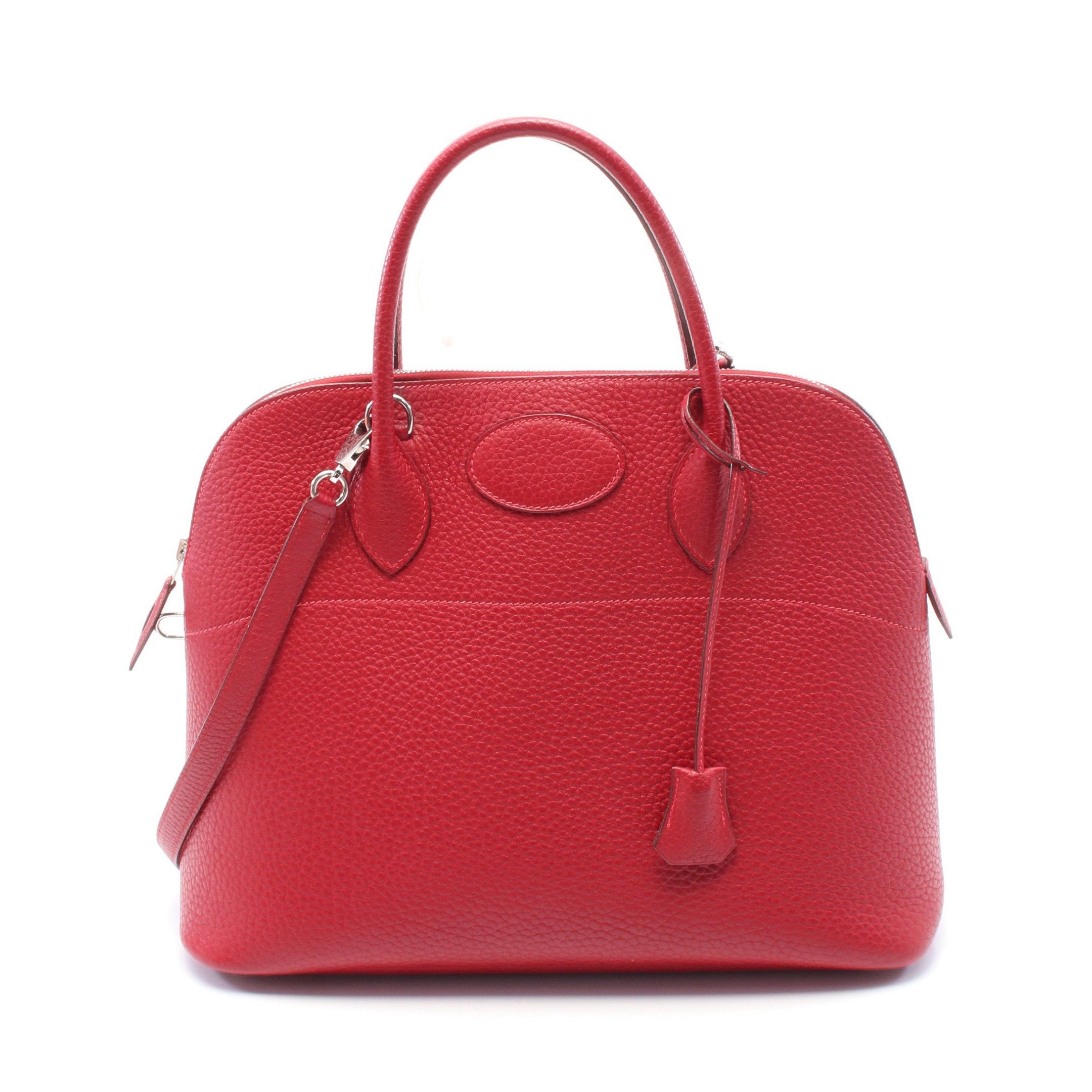 Hermes Hermes Bolide 35 Rouge Garance Handbag Fjord Leather Red Silver Hardware □J Carved Stamp Size ONE SIZE - 1 Thumbnail