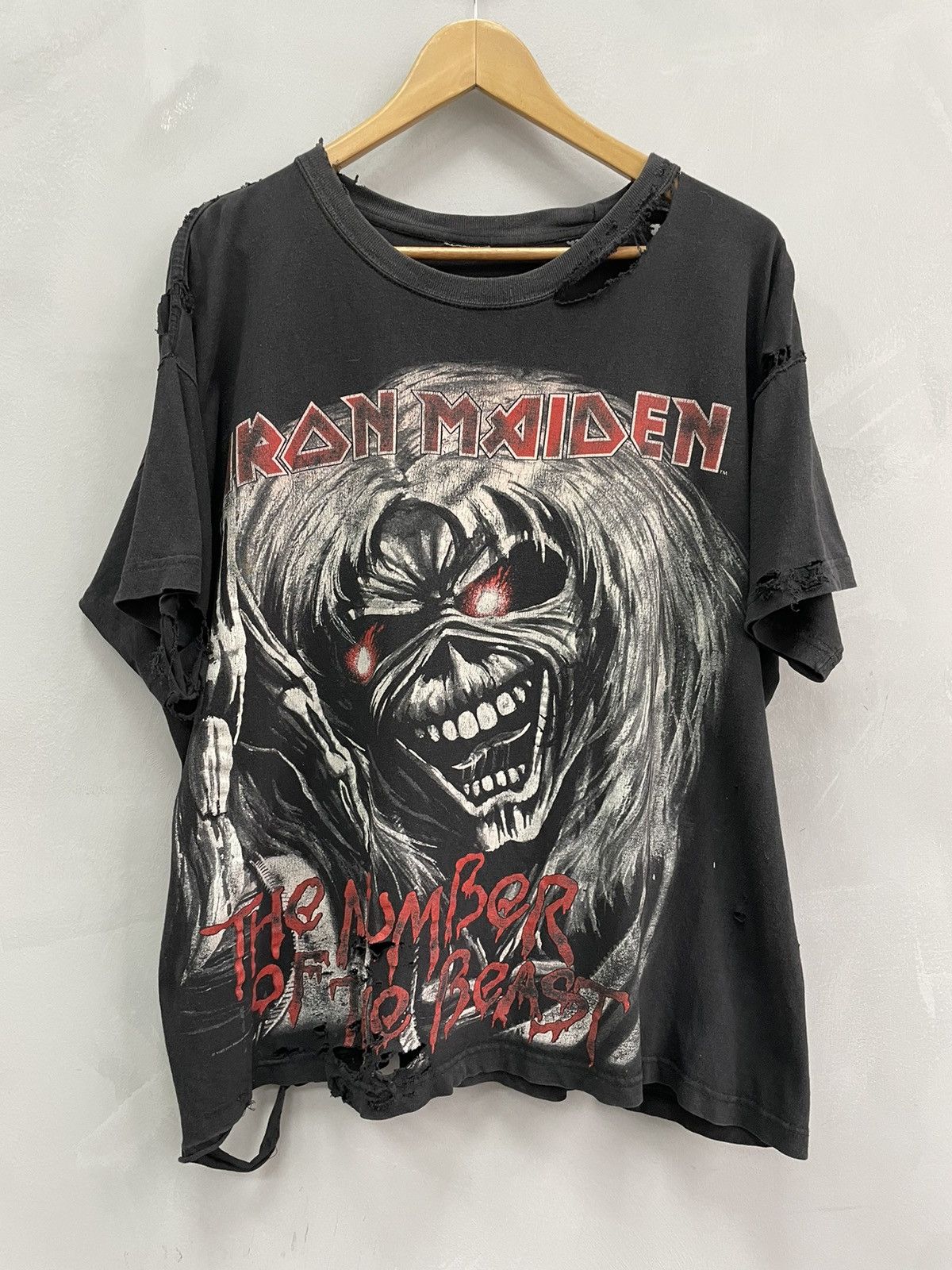 Iron Maiden × Vintage Iron Maiden CRASH Tee T Shirt 90s Vintage Black Size US L / EU 52-54 / 3 - 1 Thumbnail