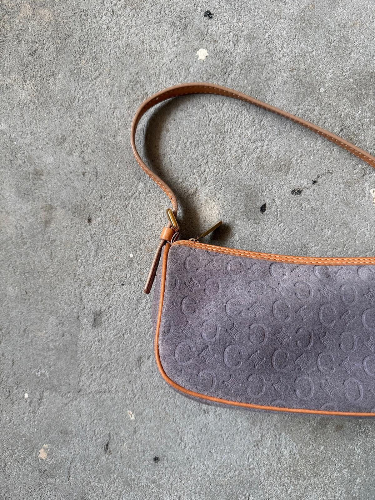 Celine Celine C Macadam Suede Shoulder Bag Purple/Beige Size ONE SIZE - 3 Thumbnail