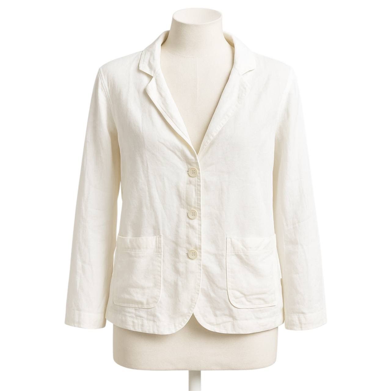 Japanese Brand GRIZAS LINEN WHITE RELAXED FIT BLAZER JACKET JAPANESE SIZE L Size L / US 10 / IT 46 - 2 Thumbnail