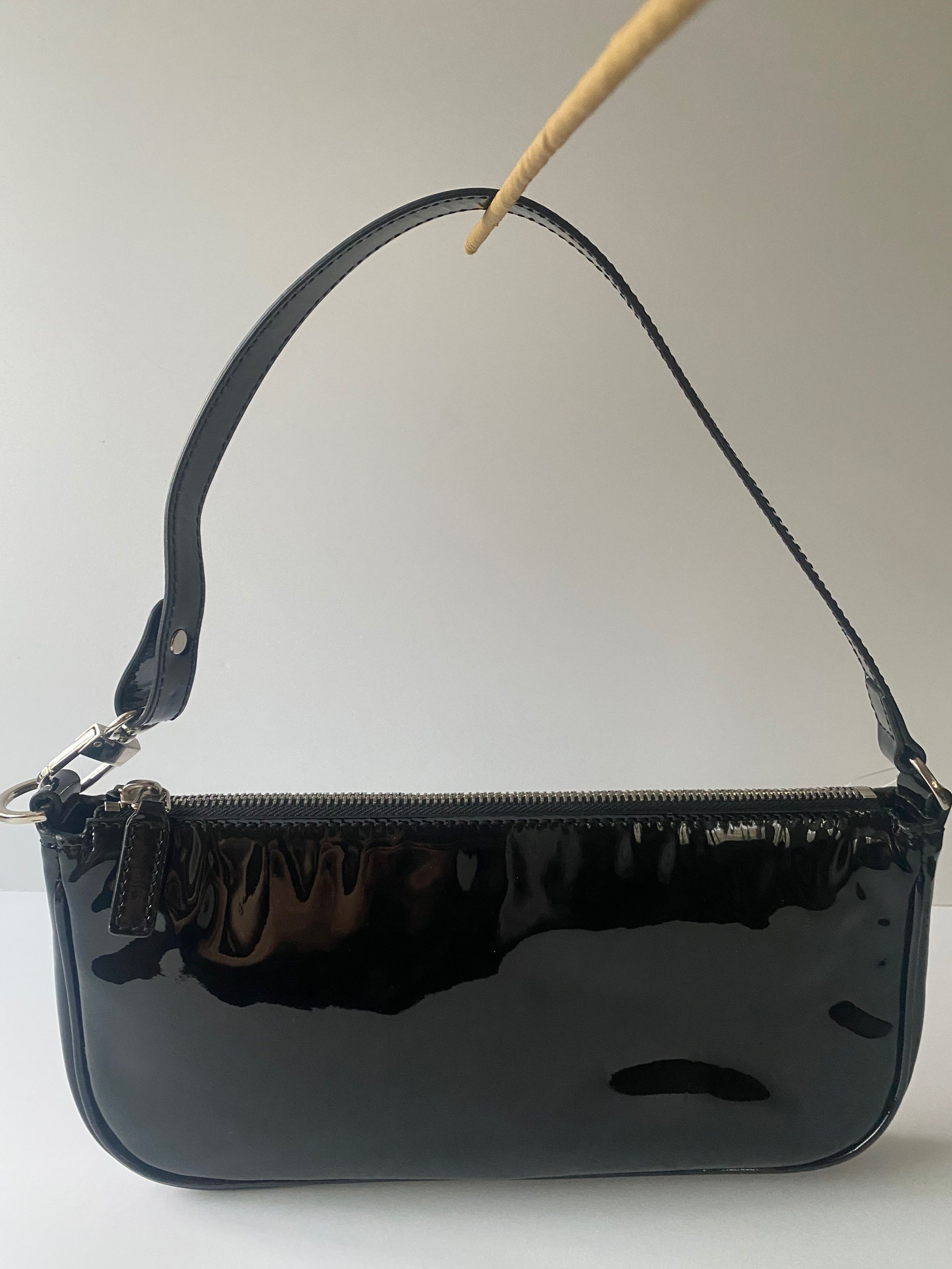 トートバッグ BY FAR Black Leather Rachel Handbag Rachel Black Croco Embossed Leather – BY FAR