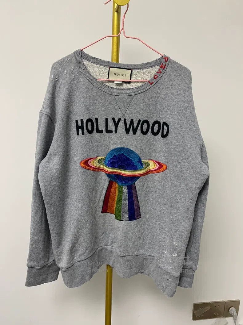 Gucci Gucci Gray cotton UFO sweatshirt casual long-sleeved men's Size US M / EU 48-50 / 2 - 1 Thumbnail