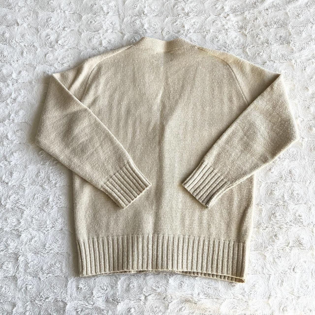 Other Vintage Cardigan Sweater Womens Medium Cream 70s Cable Knit Size M / US 6-8 / IT 42-44 - 2 Thumbnail