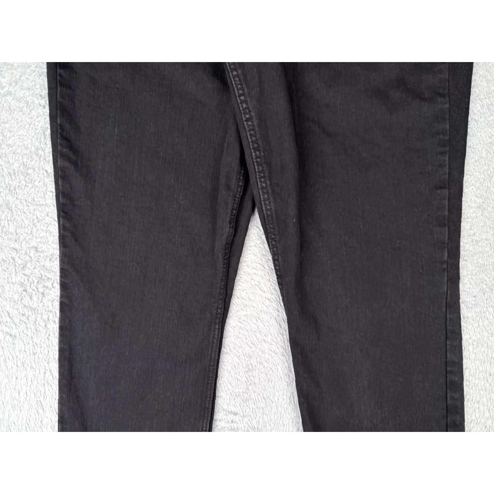 Old Navy Old Navy Jeans Womens 12 Tall Power Slim Straight High Rise Black Denim Straight 5-Pocket Zip Frayed Hem Women 12 Tall XS? Size 34" / US 12 / IT 48 - 3 Thumbnail