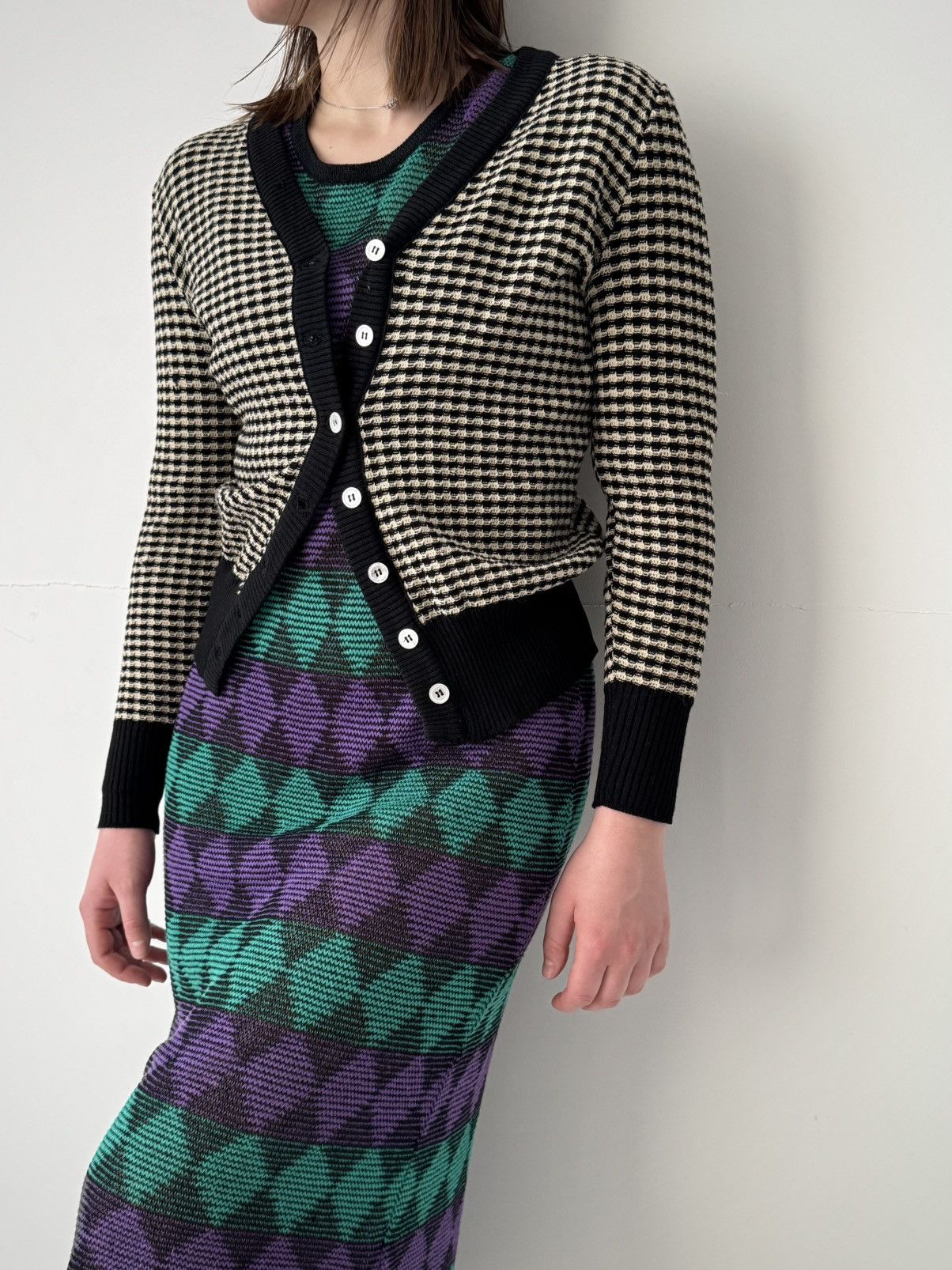 Vintage 1960s Vintage Dalton 'for Bullocks Wilshire' Wool Cardigan Size S / US 4 / IT 40 - 1 Thumbnail
