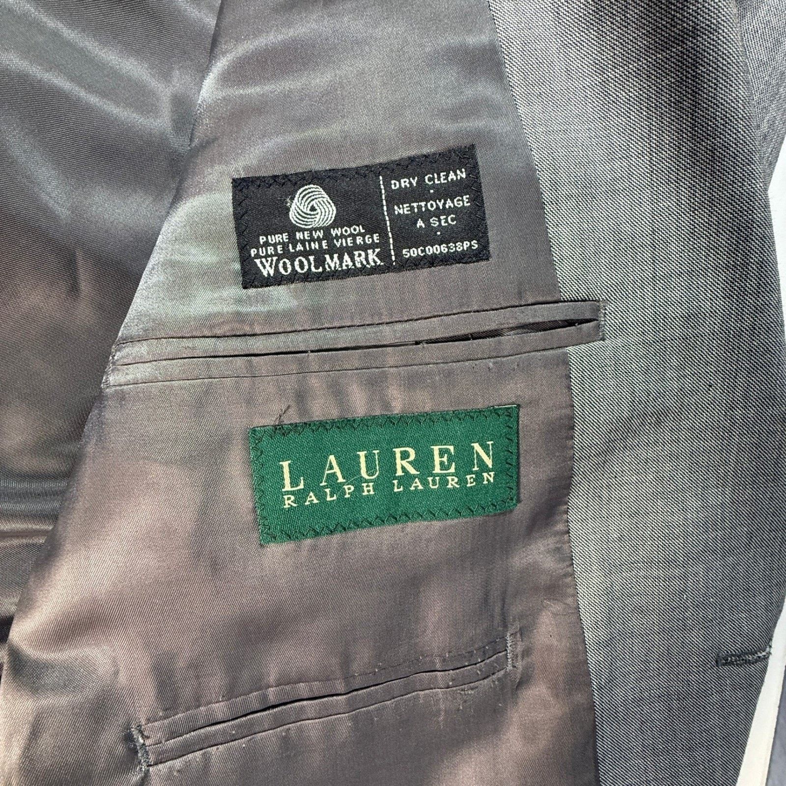 Lauren Ralph Lauren Lauren Ralph Lauren Men's Wool Grey Blazer Jacket Size 42R Size 42R - 7 Thumbnail