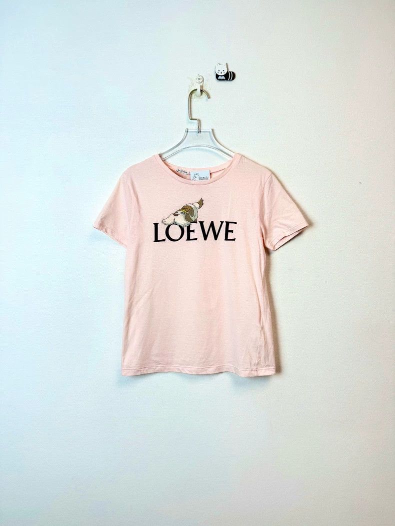 LOEWE Pink embroidered pattern printed logo letters short