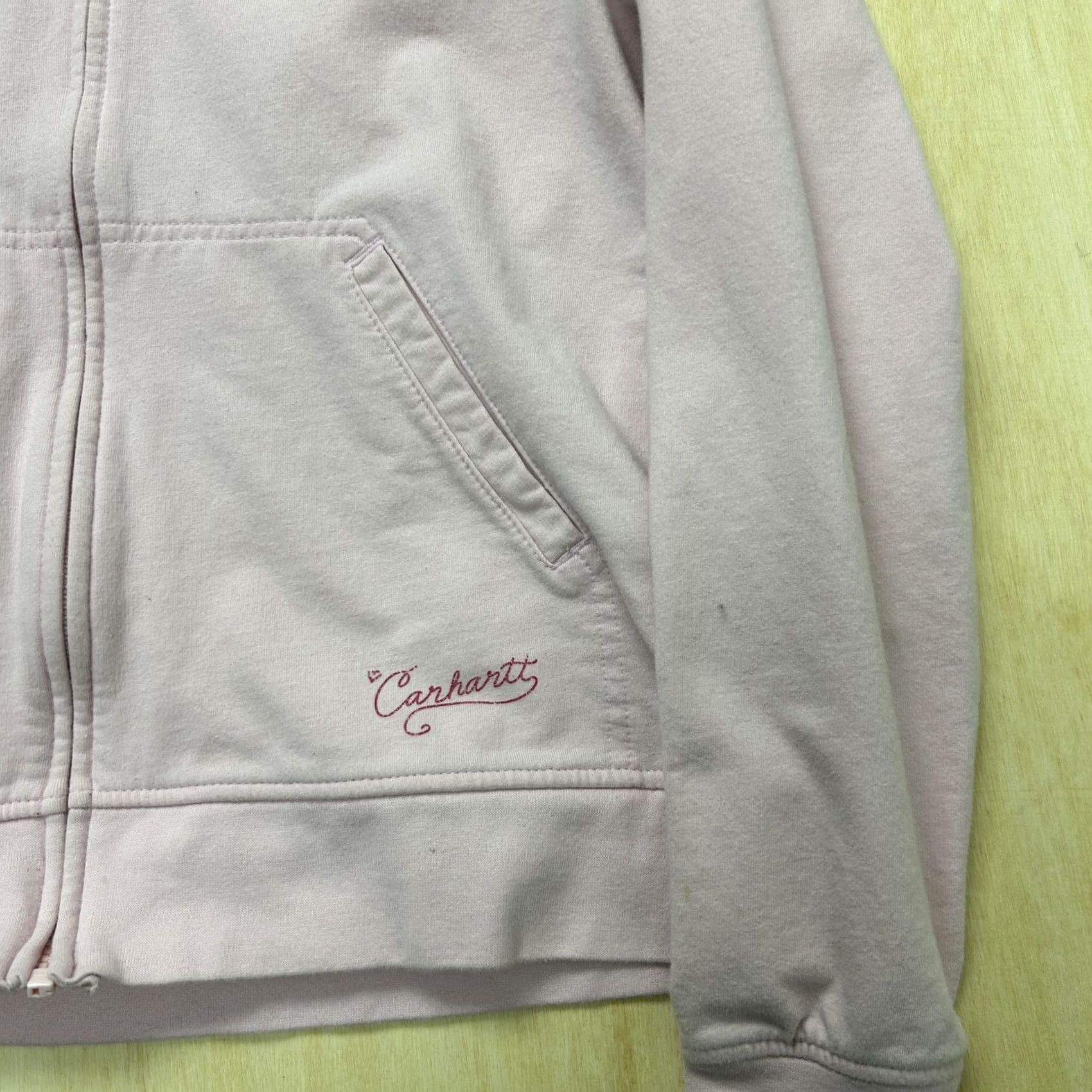 Carhartt Carhartt Hoodie Womens L Pink Full Zip Fleece Logo Sweatshirt Workwear Size L / US 10 / IT 46 - 2 Thumbnail