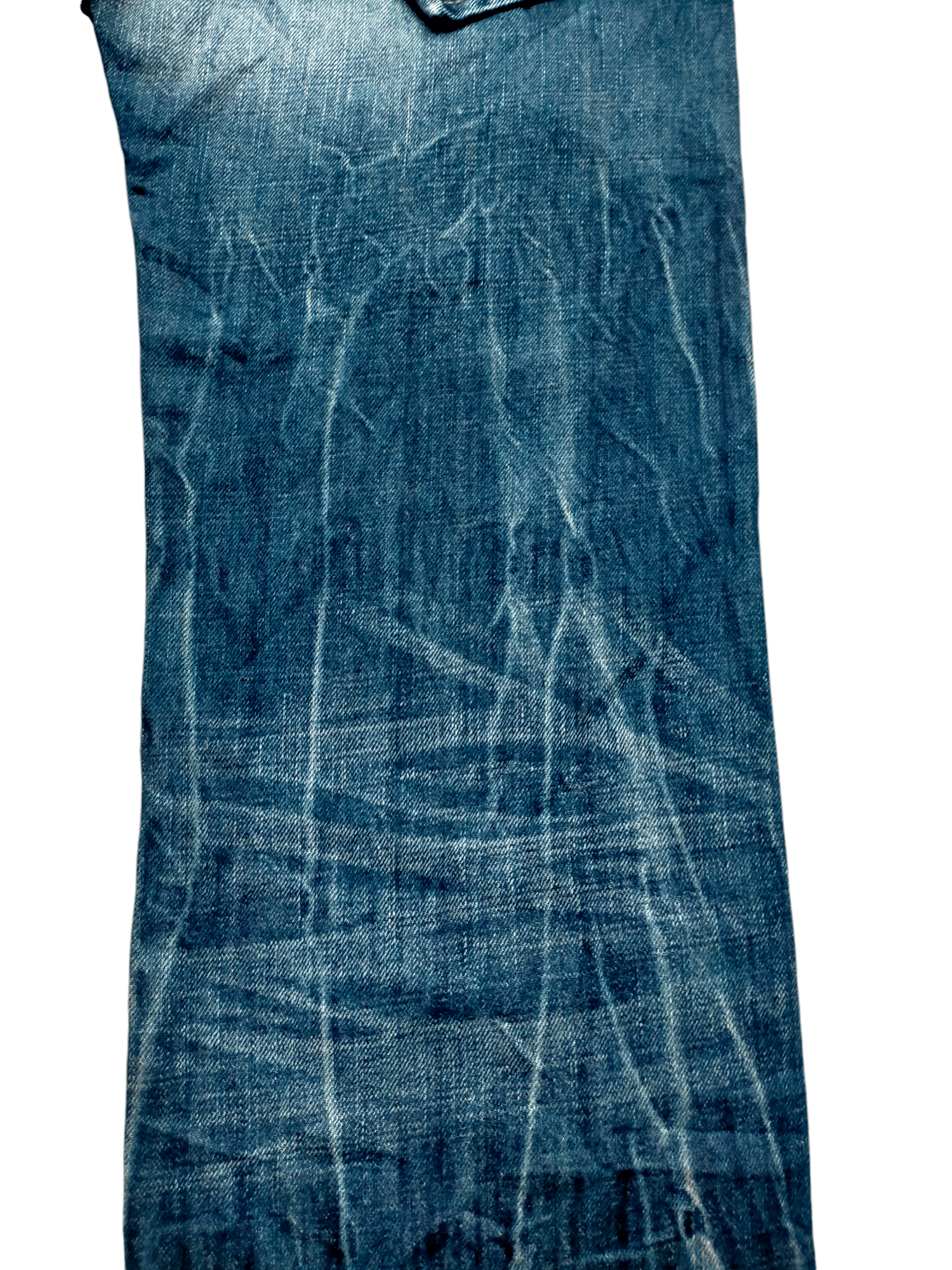 Back Number Acid Wash Bucklle Back Denim Pants