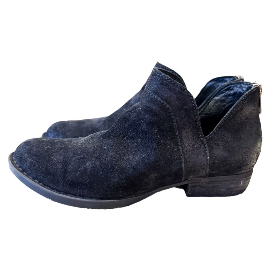 Born Born Kerri Boot Low Block Heel Black Leather Distress Bootie Women's 8M Boho Size US 8 / IT 38 - 6 Thumbnail