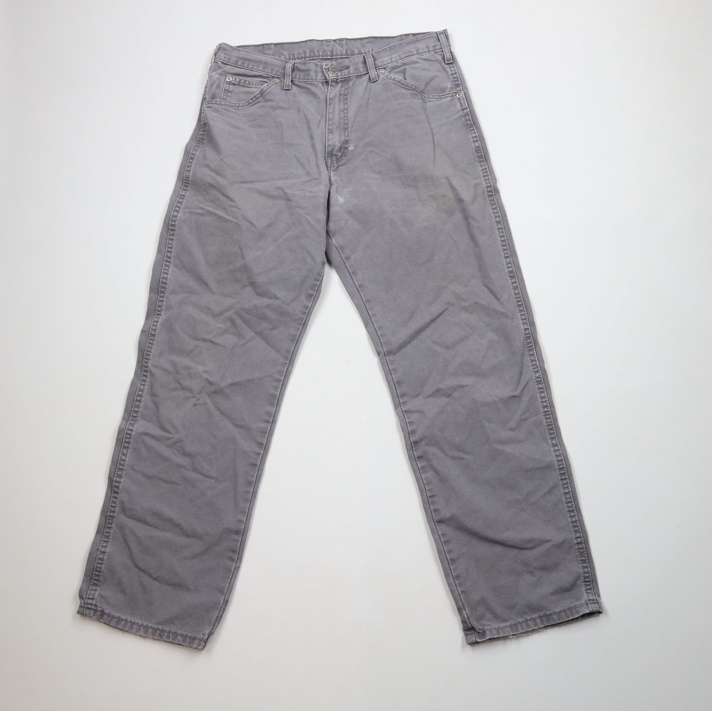Dickies × Vintage Vintage Dickies Spell Out Relaxed Fit Canvas Pants Gray Size US 34 / EU 50 - 1 Thumbnail