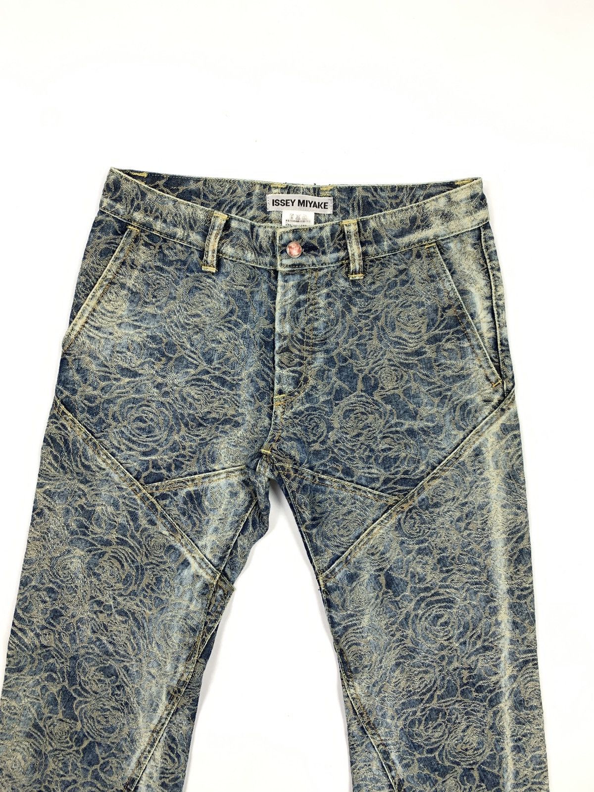 Issey Miyake 2007 Rose Weave Split Denim Jeans Size 28" / US 6 / IT 42 - 3 Thumbnail