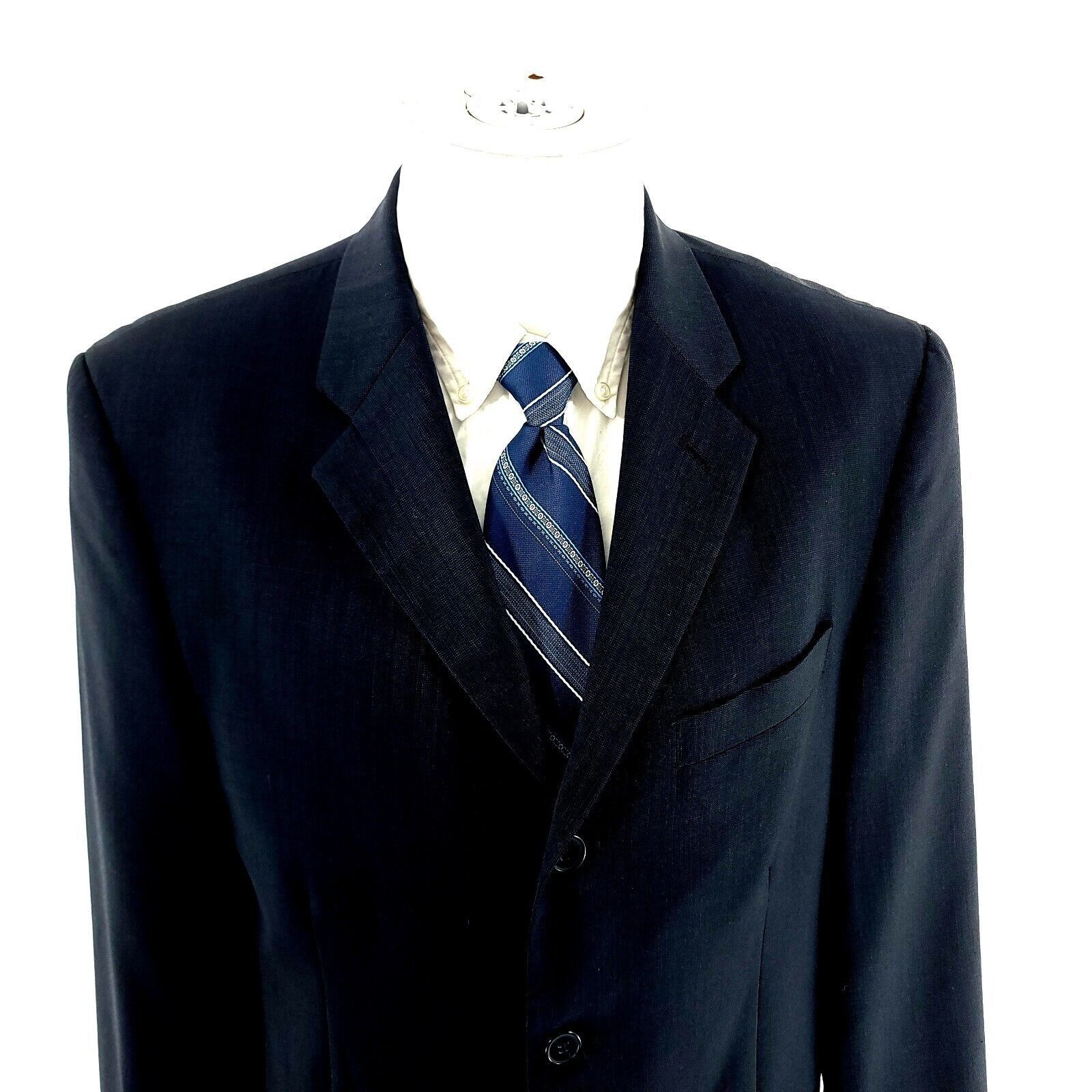 Pierre Cardin Pierre Cardin Worsted Wool 3 Button Blazer Blue 38R Or Slim Size 38R - 1 Thumbnail