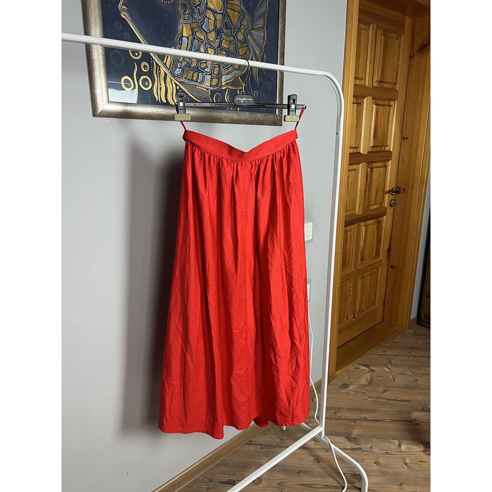 Yves Saint Laurent RARE! YSL Saint Laurent Variation VTG Red Long Wrap Skirt Si Size 29" - 11 Thumbnail