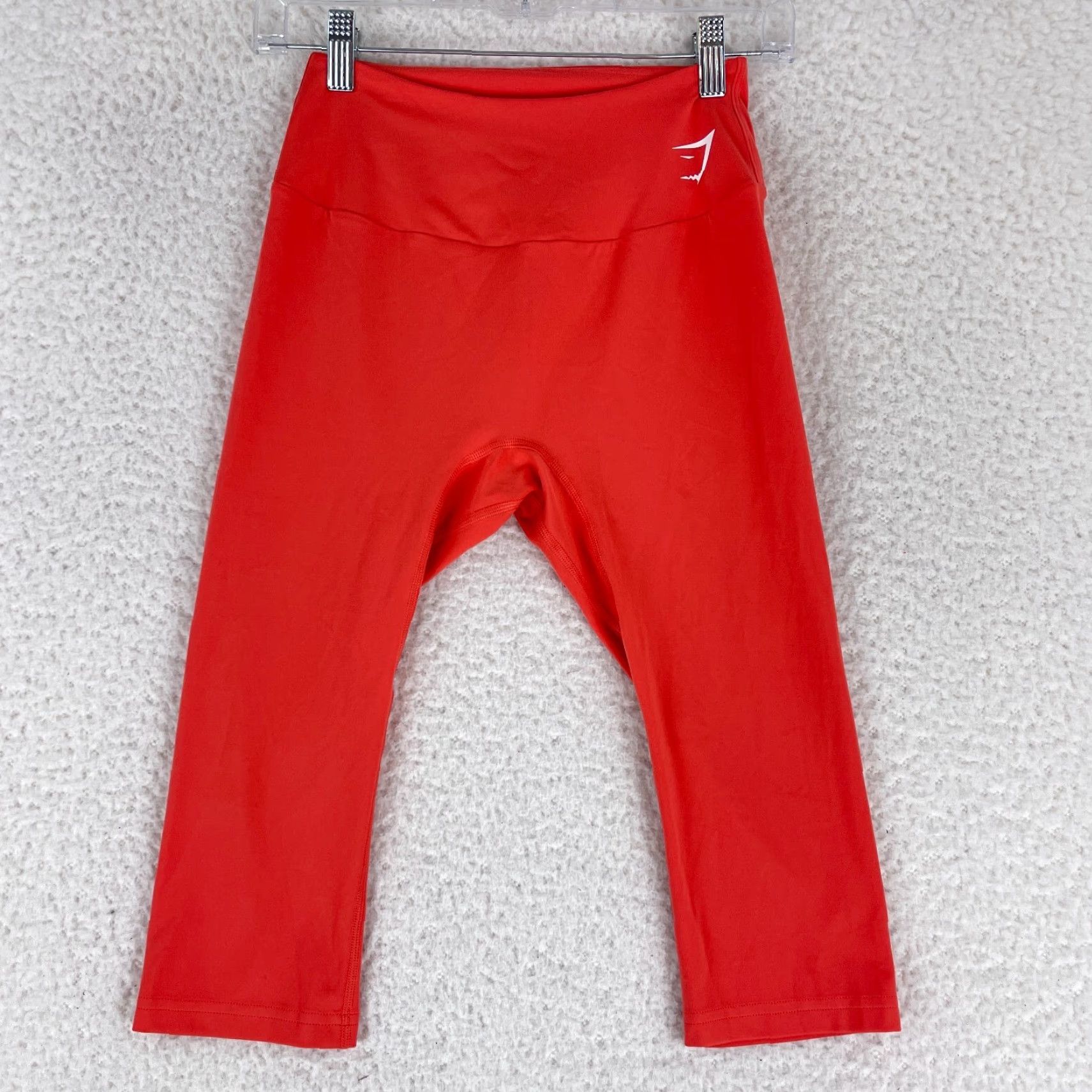 Gymshark Gymshark Leggings Womens Medium Orange Mid-Rise Calf Length Pull On Athletic Style Cropped Inseam 14" Casual Fit Mens Womens Girls Size 32" / US 10 / IT 46 - 2 Thumbnail