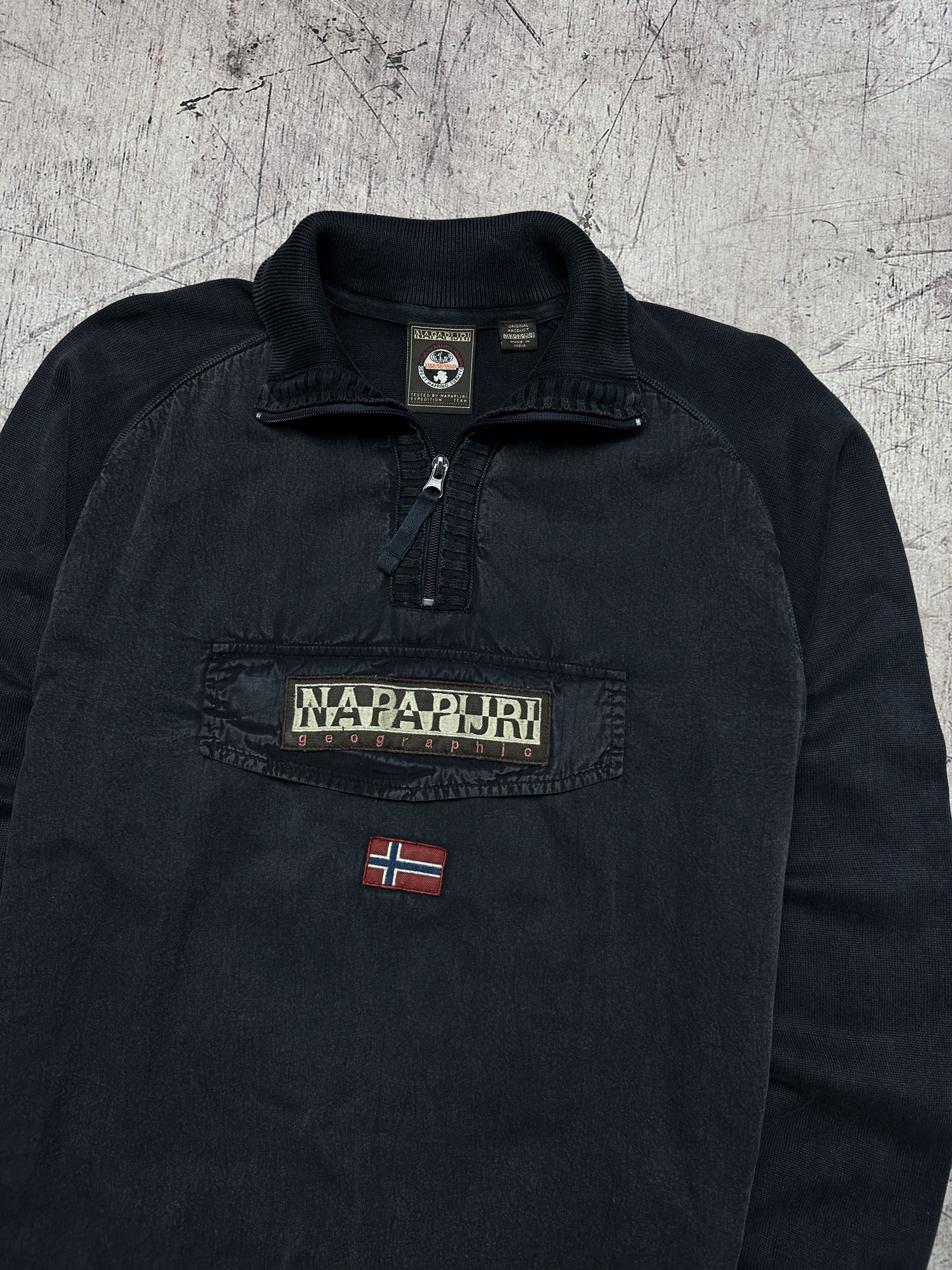 Napapijri Napapijri Vintage Mens 1\4 Zip Hoodie Size US M / EU 48-50 / 2 - 2 Thumbnail