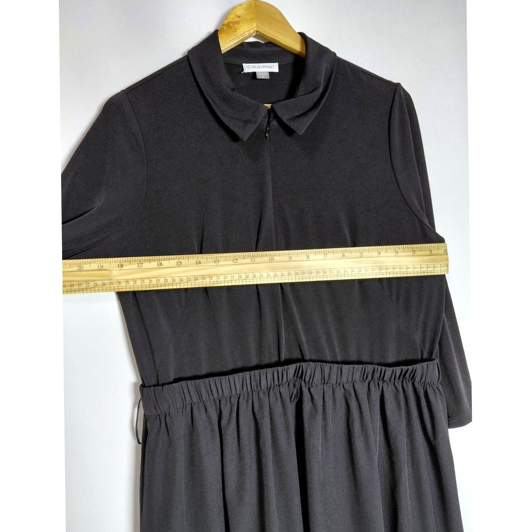 Calvin Klein Calvin Klein Black Collared Dress Solid 3/4 Sleeve Midi Size 14 Women Shirt Dress, Black, 14, Regular, CK Brand, … Size XL / US 12-14 / IT 48-50 - 7 Thumbnail
