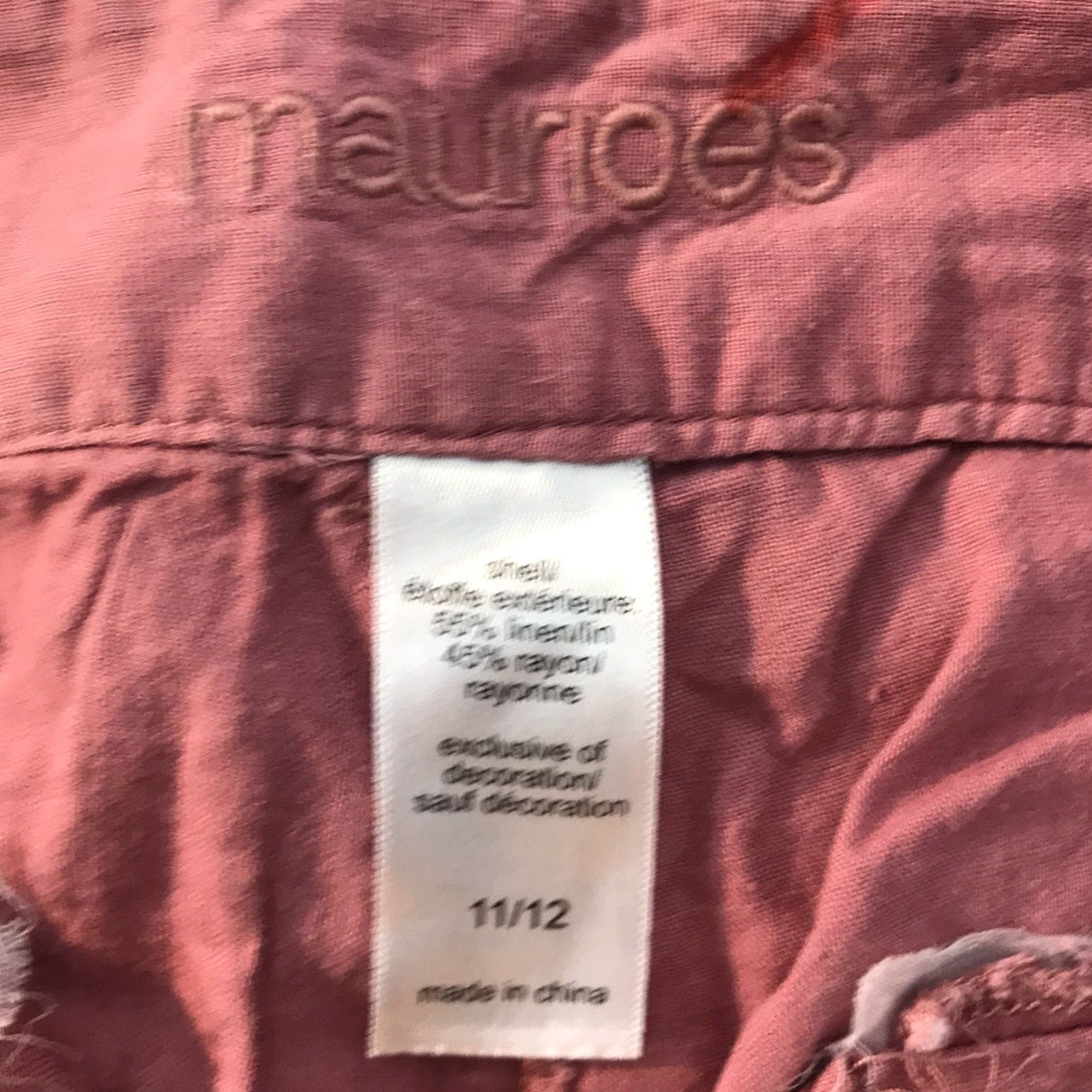 Vintage Maurines Pink Linen Rayon Shorts Womens Size 11/12 Casual Summer Boho Cuffed Pockets Size 32" / US 10 / IT 46 - 6 Thumbnail