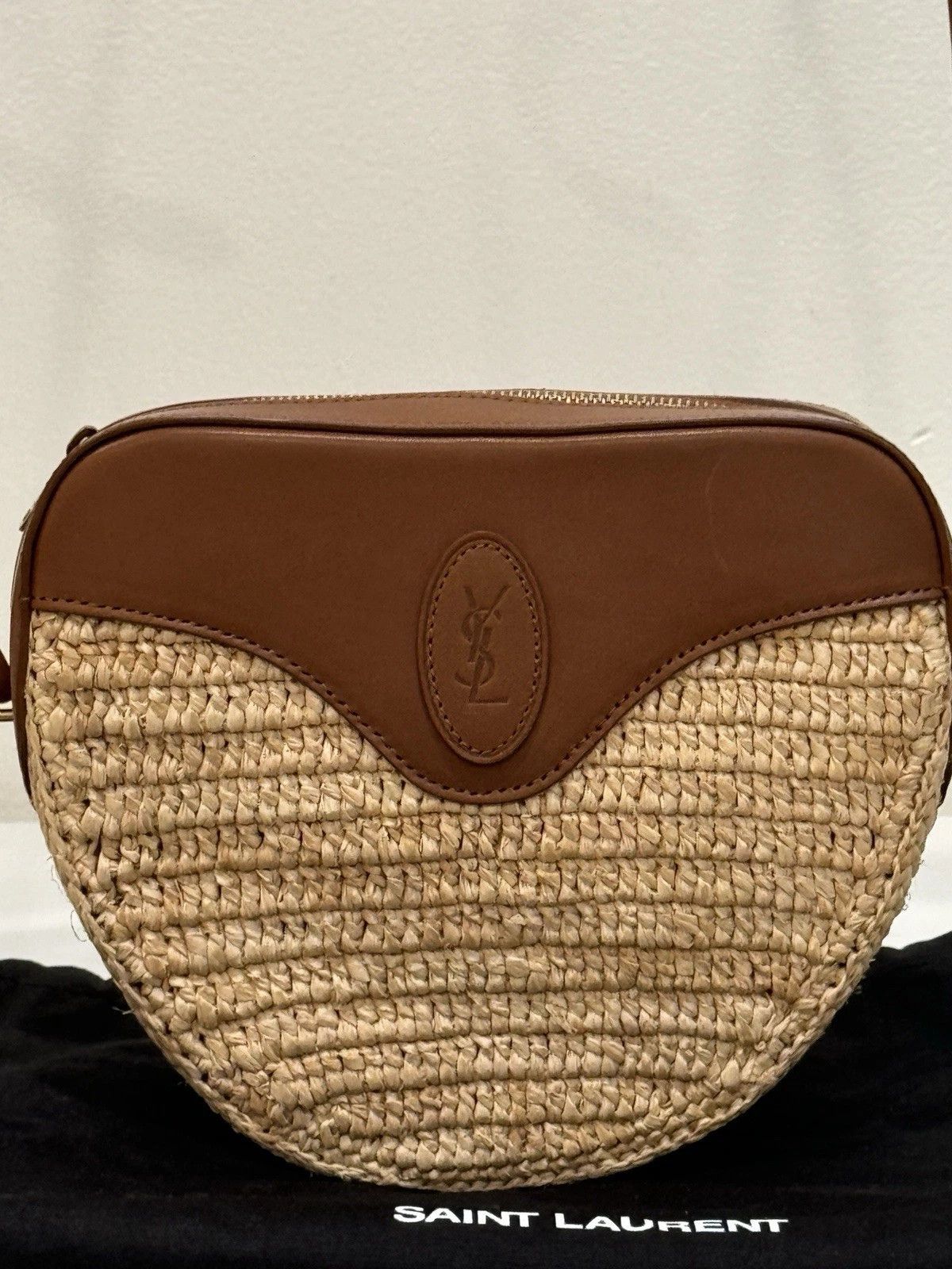Yves Saint Laurent Saint Laurent Raffia Le Coeur Shoulder Bag Size ONE SIZE - 1 Thumbnail