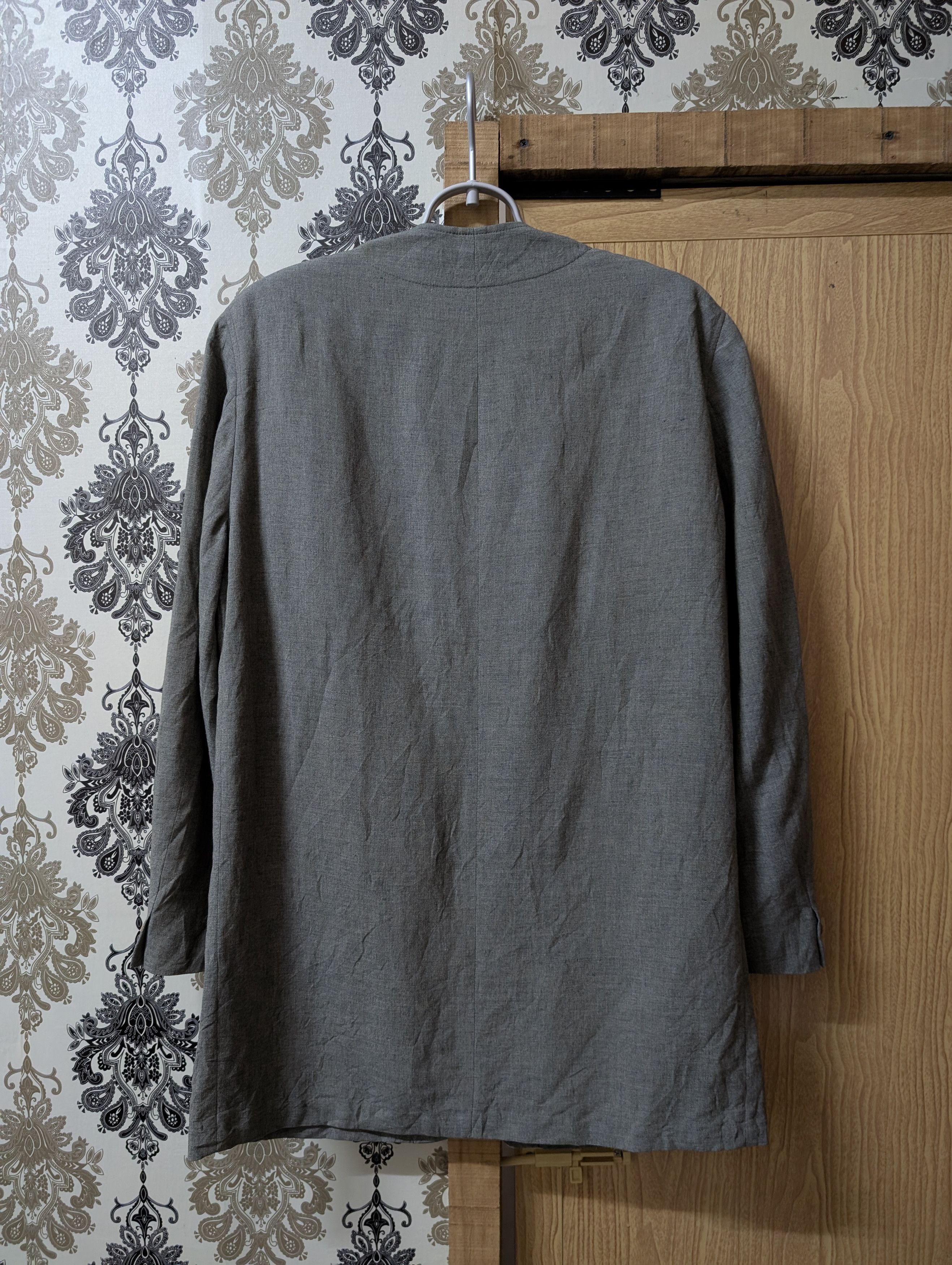 Adolfo Dominguez Vintage Adolfo Dominguez Collarless Linen Rustic Chore Coat Size US S / EU 44-46 / 1 - 2 Thumbnail