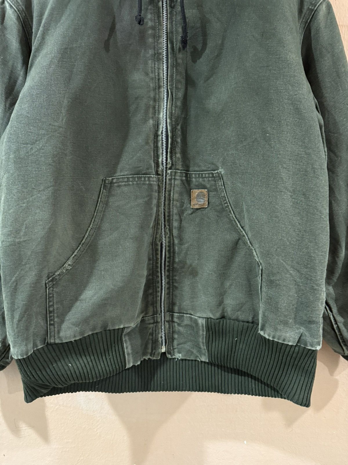 Carhartt Vintage Carhatt Green Active Jacket Hoodie Size US L / EU 52-54 / 3 - 3 Thumbnail