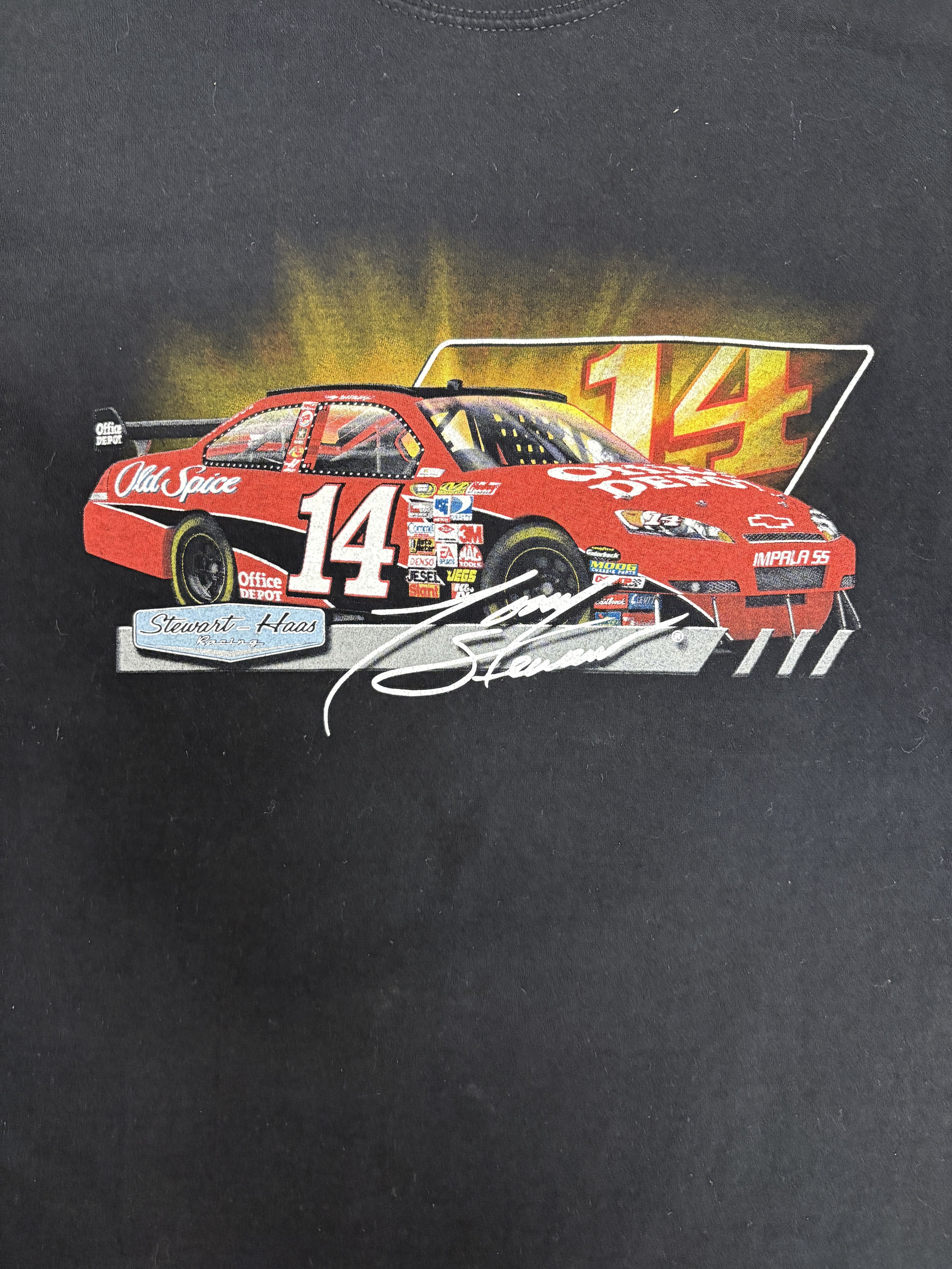 Vintage Tony Stewart Stewart-Haas Racing NASCAR Vintage T-Shirt Tee Size US XL / EU 56 / 4 - 2 Thumbnail