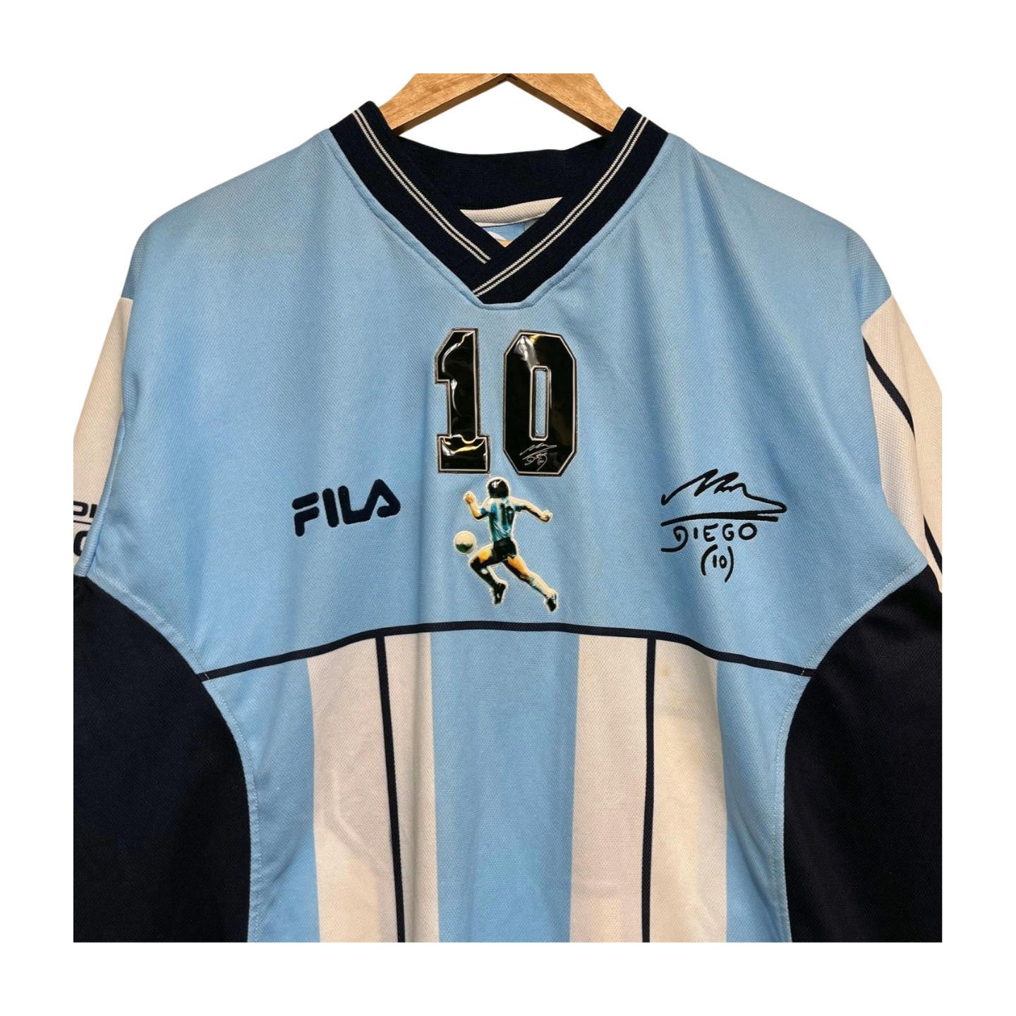 Fila × Vintage Vintage 2001 Fila Maradona XL Argentina Farwell Jersey Size US XL / EU 56 / 4 - 2 Thumbnail