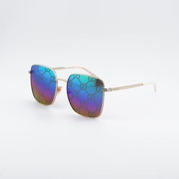 Gucci Gucci GG0802S 004 Sunglasses Gold Square Frame, Multicolor Size ONE SIZE - 1 Thumbnail