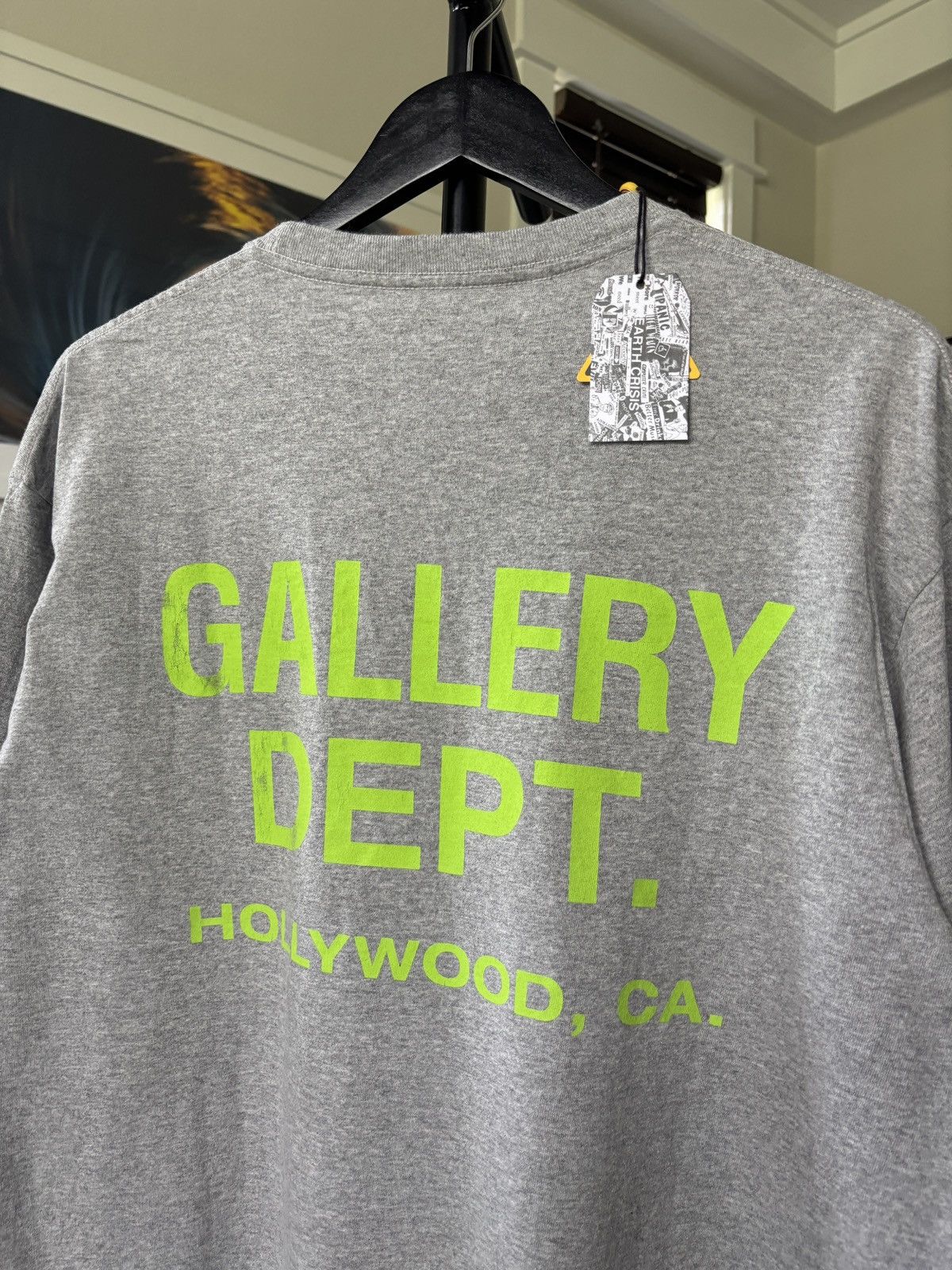 Gallery Dept. GALLERY DEPT LONG SLEEVE NEON GREEN LOGO TEE Size US L / EU 52-54 / 3 - 3 Thumbnail