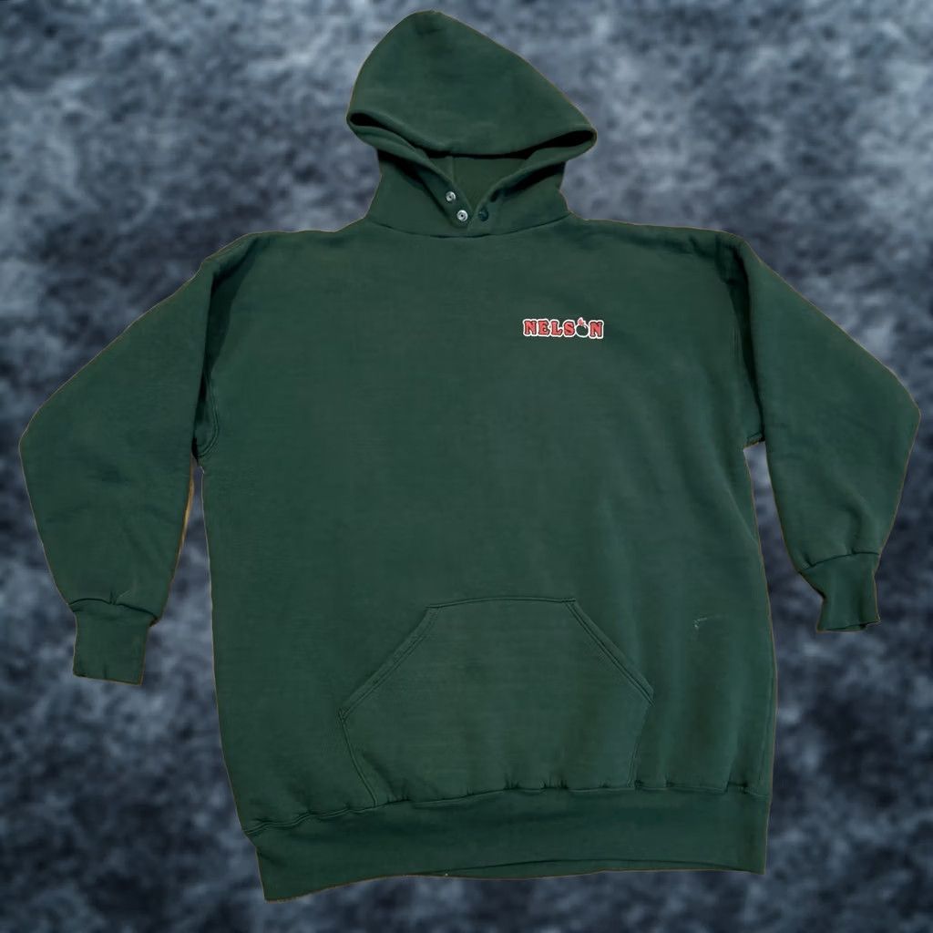 Doublet VINTAGE Russell Hoodie Sweatshirt Men’s XL Green 1980s Pullover Heavyweight Fleece Pockets Lined 80s True Vintage USA Logo Power Retro size XL Mens Size US XL / EU 56 / 4 - 1 Thumbnail