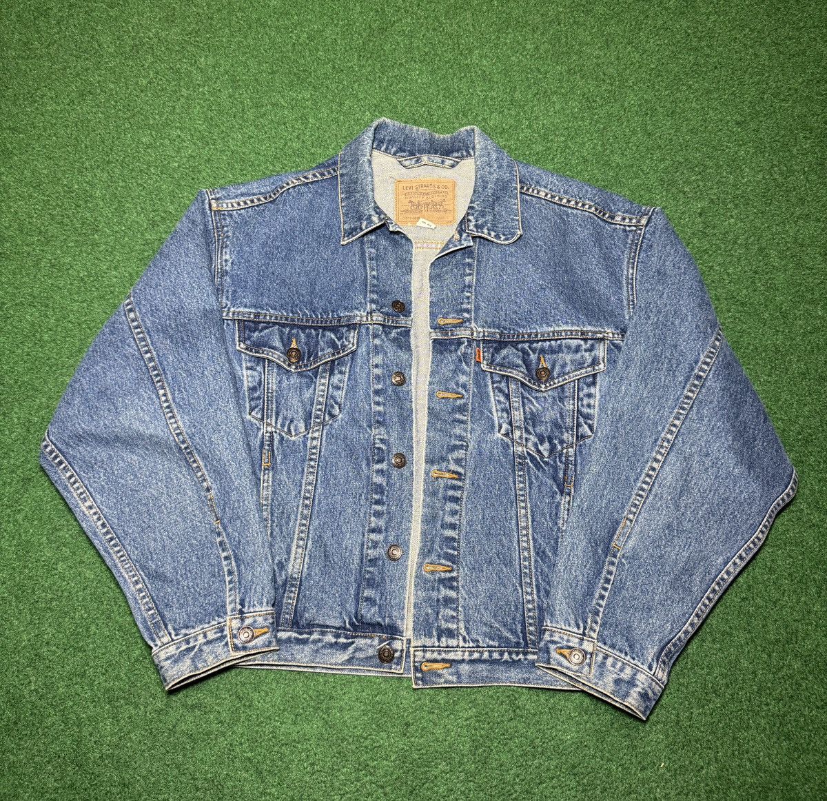 Levi's Vintage Clothing Vintage 90s Levi’s Denim Trucker Orange Tab 22x25 Jacket Size US S / EU 44-46 / 1 - 1 Thumbnail