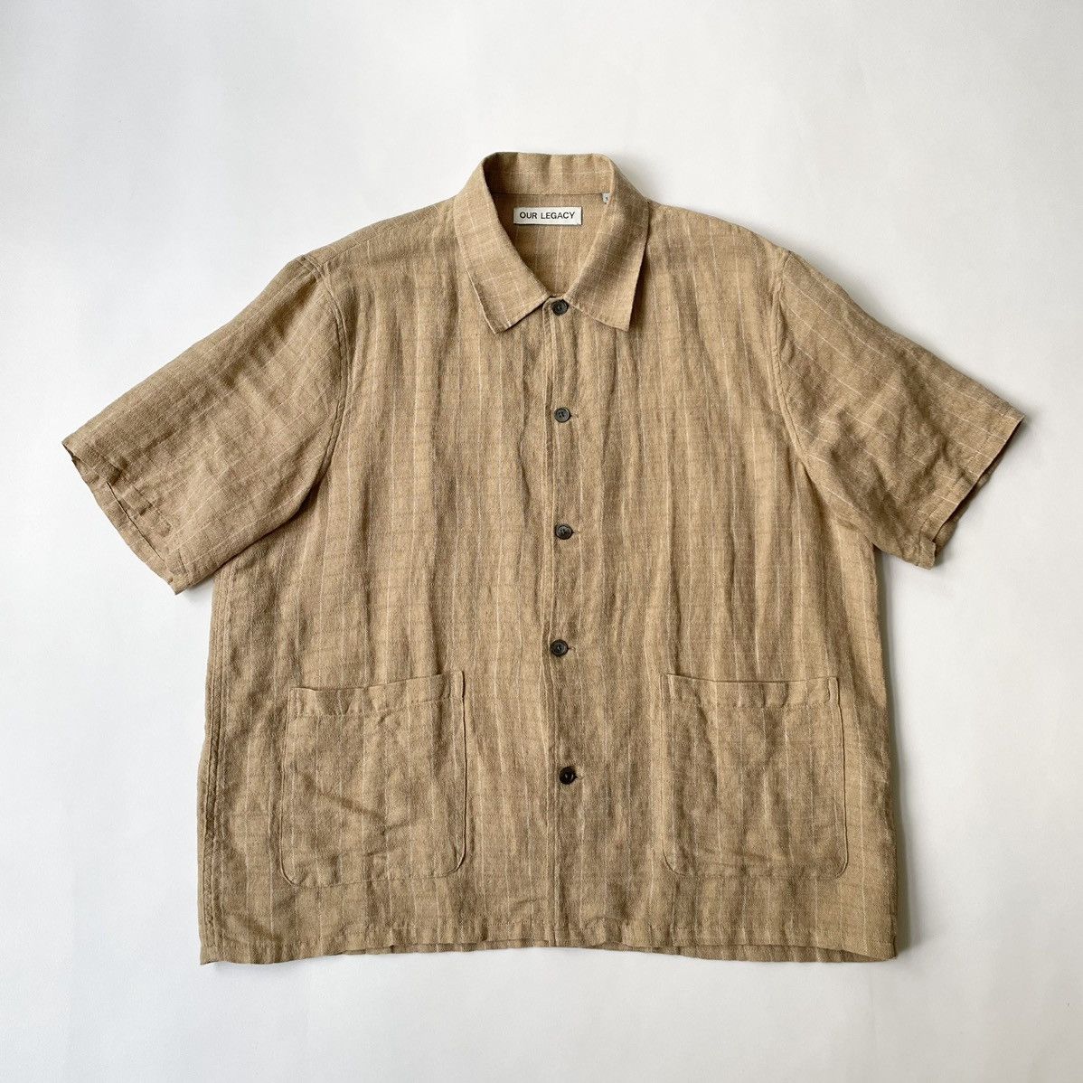 ‘Grid Check Linen’ Elder Shirt
