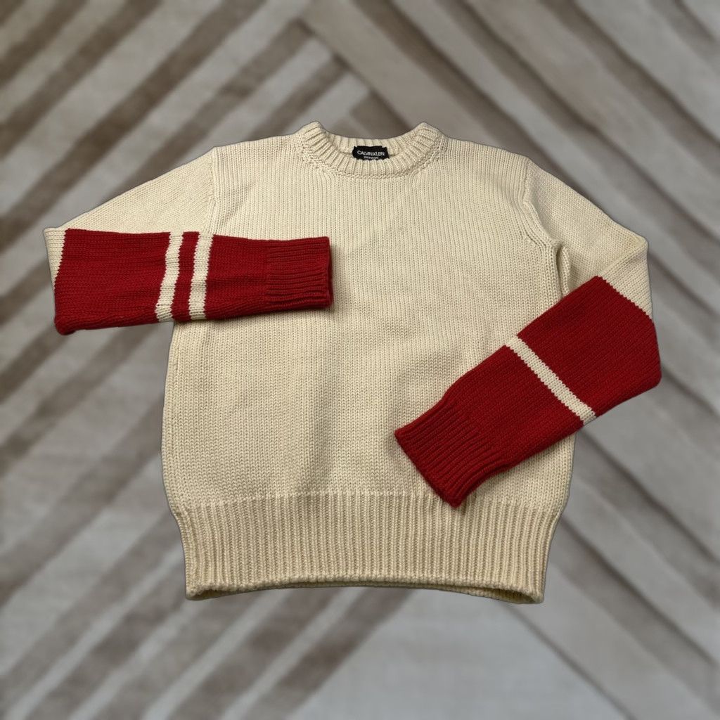 Calvin Klein VINTAGE Calvin Klein 205W39NYC Varsity Sweater Knit Wool Raf Mens Small Size US S / EU 44-46 / 1 - 1 Thumbnail