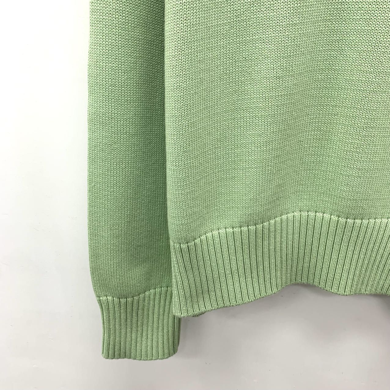 AMI Ami Green Heart Logo Intarsia Long Sleeve Knit Sweater K26WX Size S / US 4 / IT 40 - 4 Thumbnail