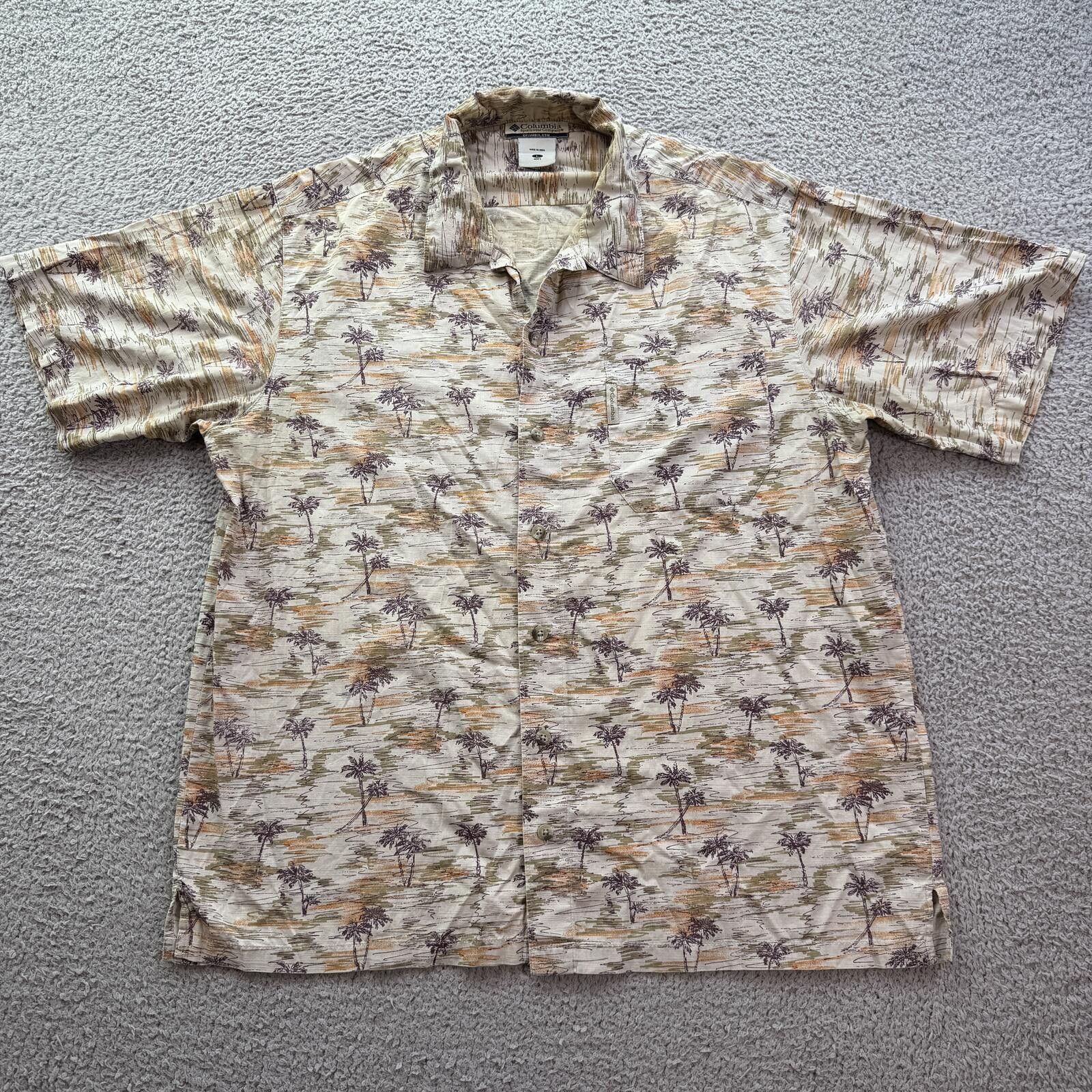 Columbia Columbia Y2K Palm Tree Button Up Shirt Mens L Coastal Resort Size US L / EU 52-54 / 3 - 1 Thumbnail
