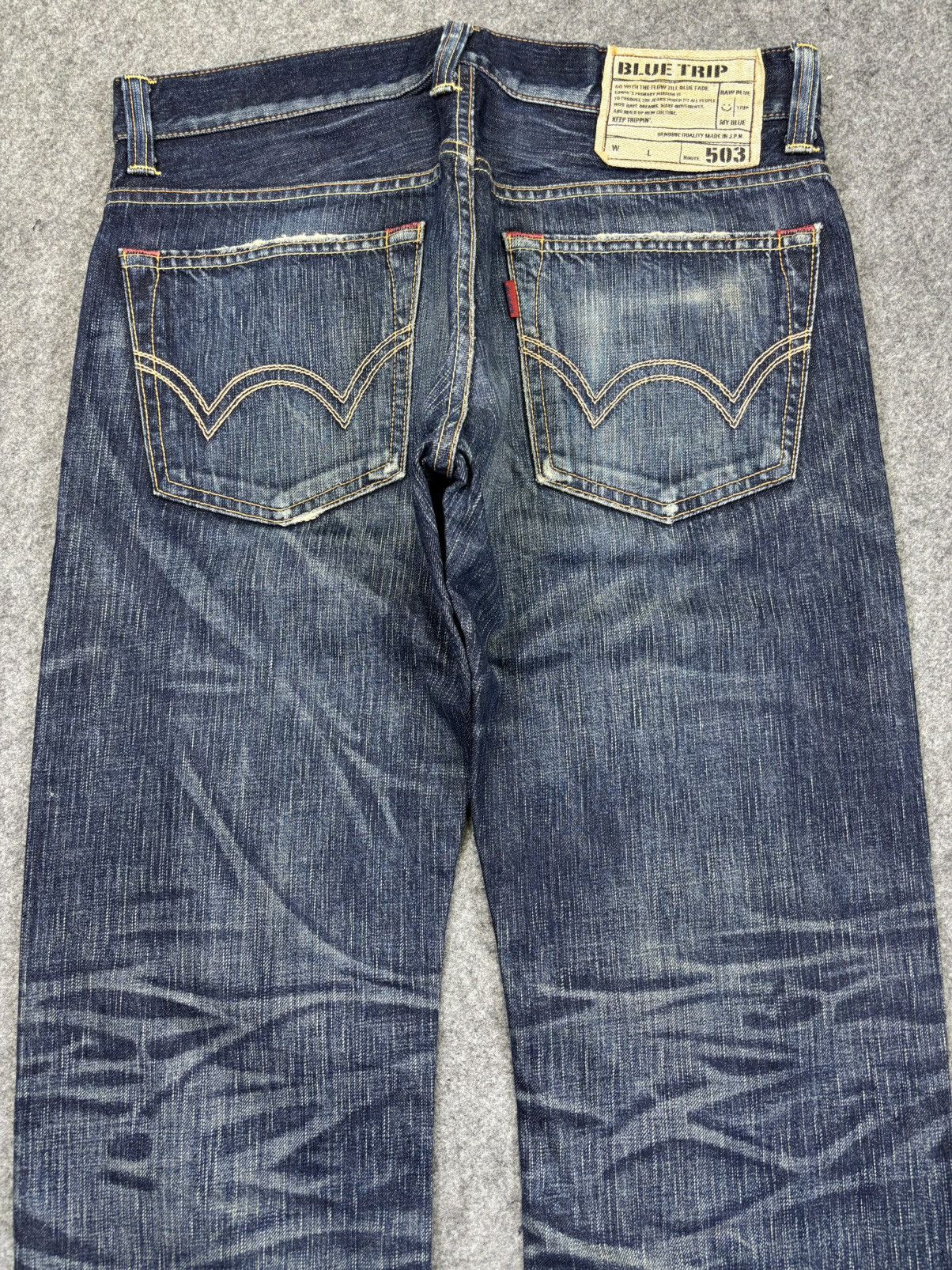 Edwin 💥Rare Fades💥Archival Edwin 503 Rare Straight Cut Denim K30 Size US 33 - 9 Thumbnail