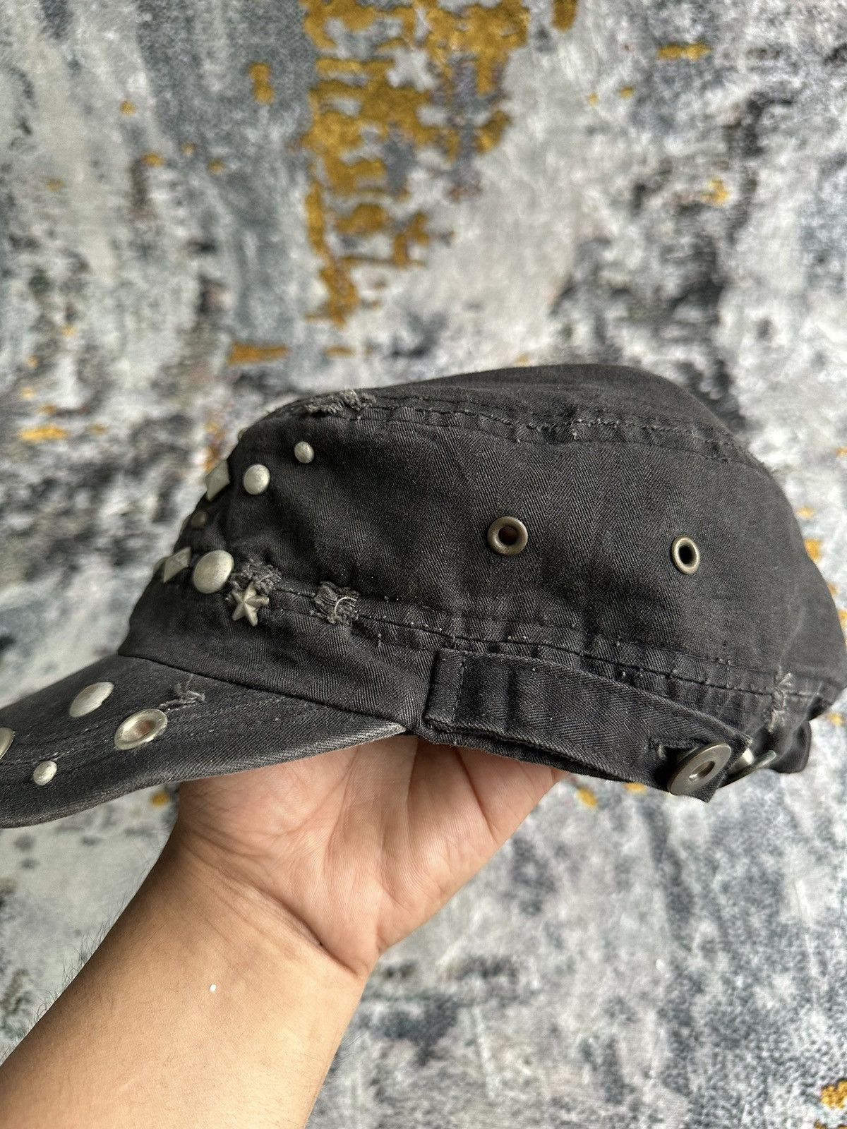 KMRii CRAZY FADED JAPANESE STUDDED DISTRESSED CAP Size ONE SIZE - 3 Thumbnail
