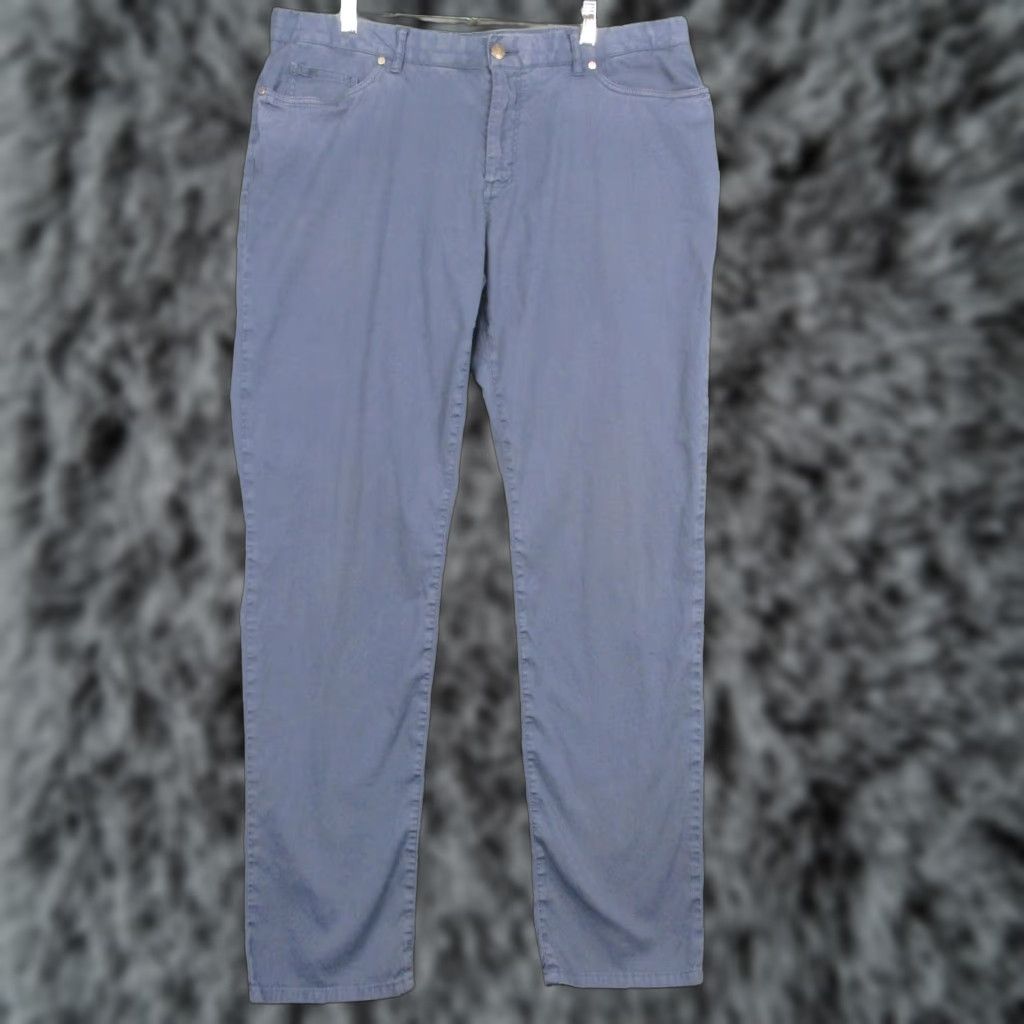 Peter Millar Pants Mens 36 Blue Stretch Chino 5 Pocket Twill Straight Leg Casual