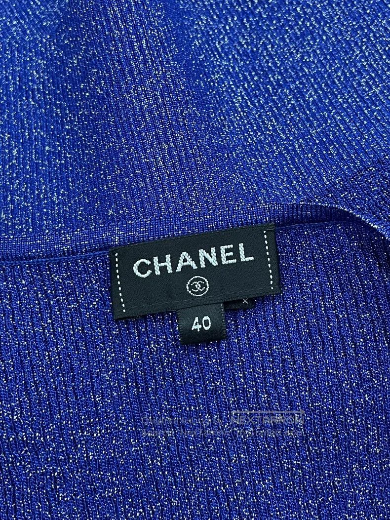 Chanel Chanel 22A blue fine glitter bottom strap vest Size S / US 4 / IT 40 - 5 Thumbnail
