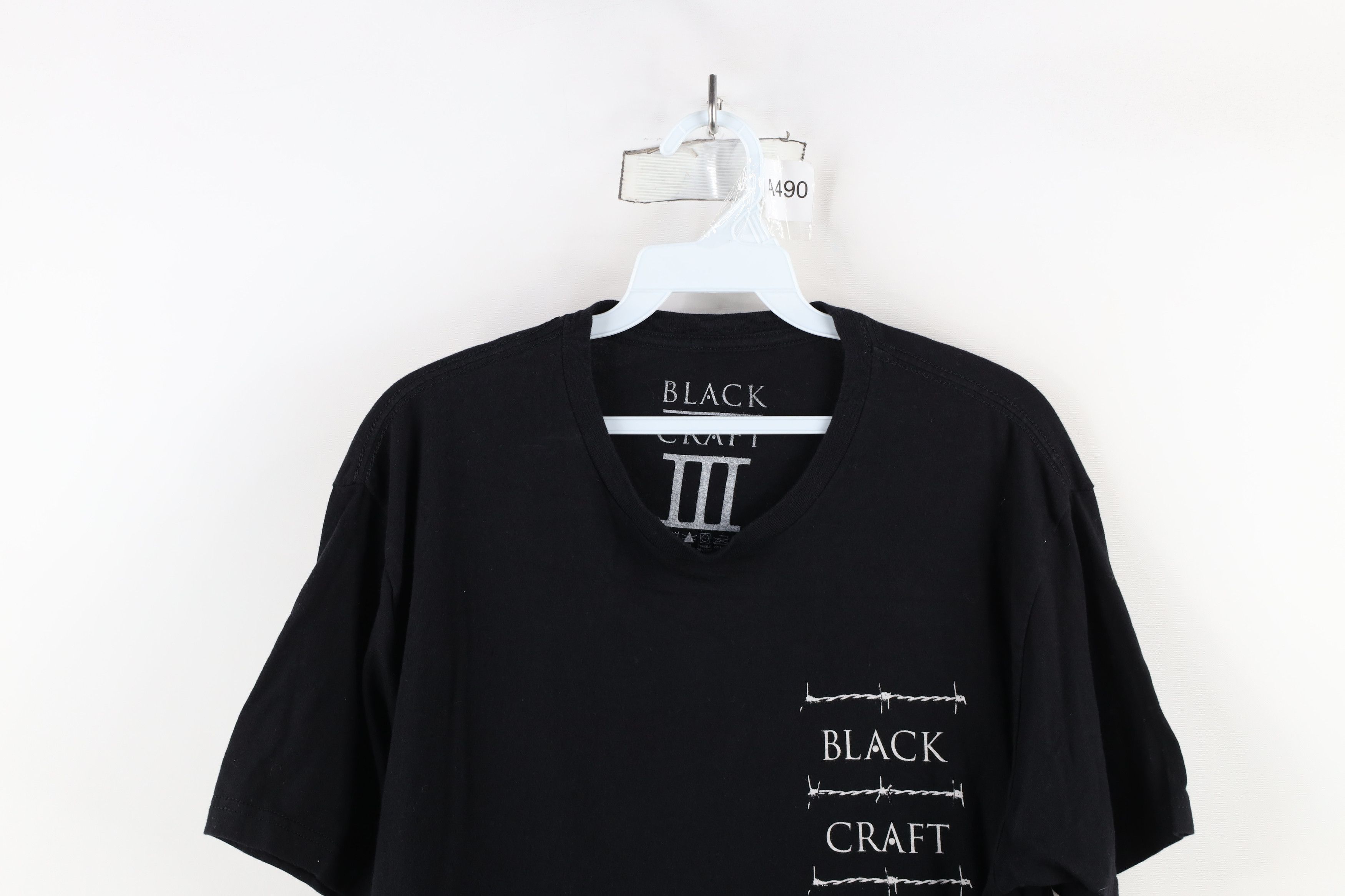 Vintage Y2K Black Craft Streetwear Skull Rose Barbed Wire T-Shirt Size US M / EU 48-50 / 2 - 2 Thumbnail