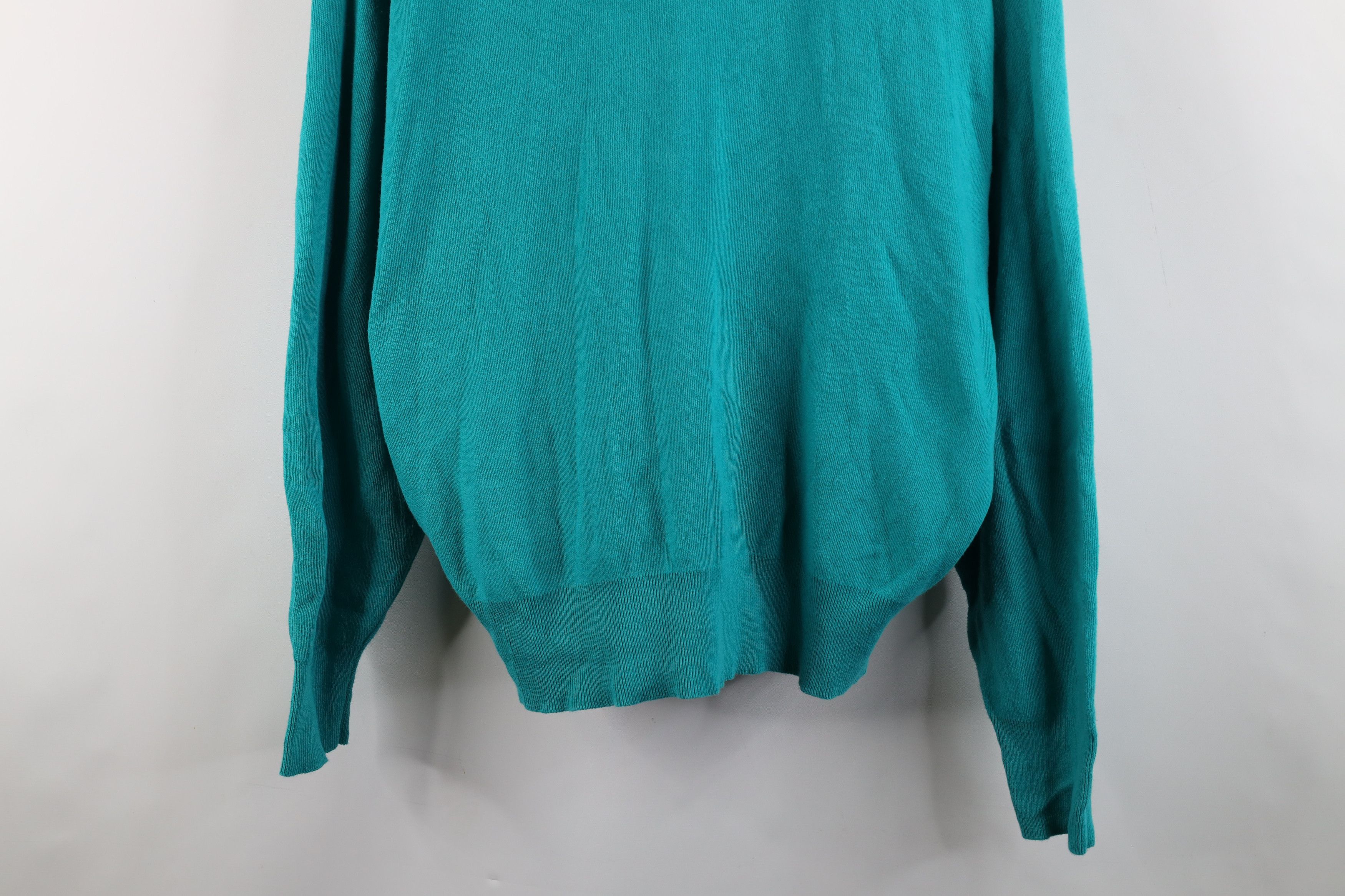 Vintage Vintage 80s 90s GM Chevrolet Knit V-Neck Sweater Teal USA Size US XL / EU 56 / 4 - 3 Thumbnail