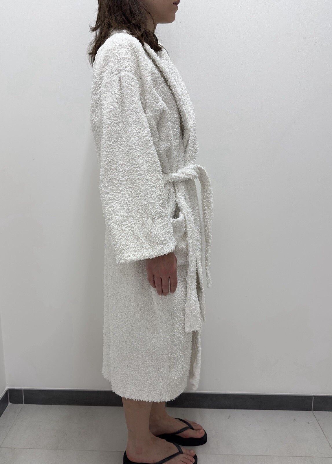 Yves Saint Laurent YSL Yves Saint Laurent White Cotton Robe Embroidered Logo Size M / US 6-8 / IT 42-44 - 2 Thumbnail