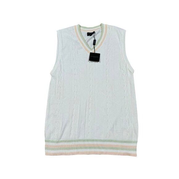 Burberry NWT Burberry Golf Cream White Cotton Vest Size Large Sleevel Size L / US 10 / IT 46 - 1 Thumbnail