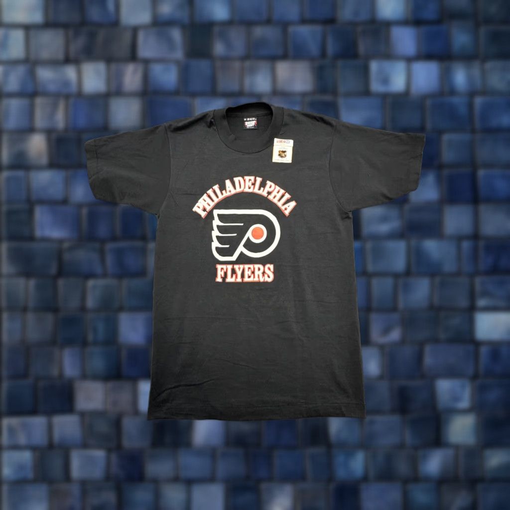 Vintage VINTAGE Flyers NHL Hockey T-SHIRT Mens 1980s Black 34/Medium Screen Stars Graphic Tee Shirt Size M Size US M / EU 48-50 / 2 - 1 Thumbnail