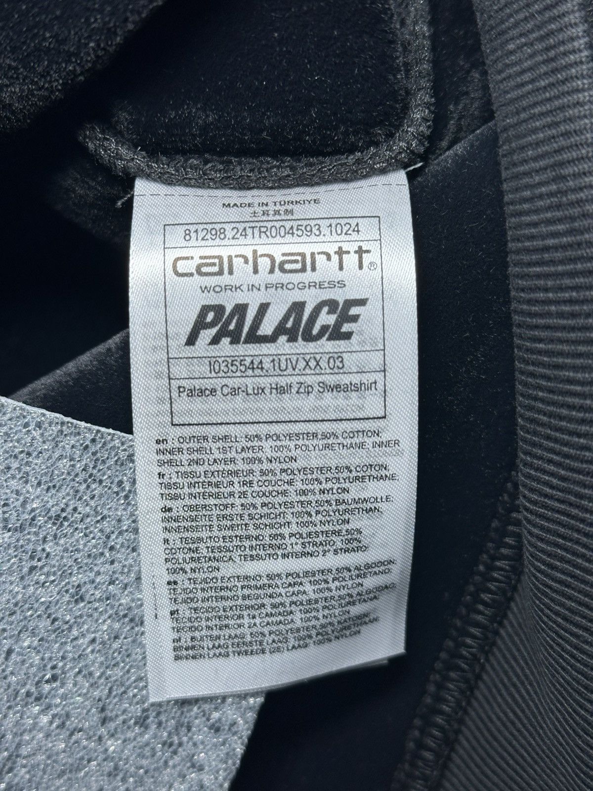 Carhartt Wip × Palace Palace Carhartt WIP Carlux 1/2 Zip Sweatshirt Black Medium Size US M / EU 48-50 / 2 - 4 Thumbnail