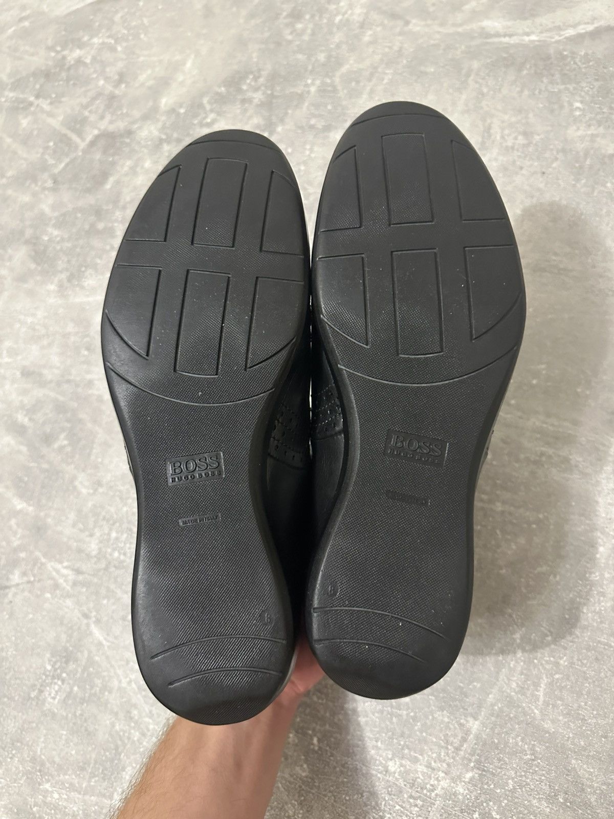 Hugo Boss Hugo Boss Leather Low-Top Sneakers Black Size US 8 / EU 41 - 6 Thumbnail