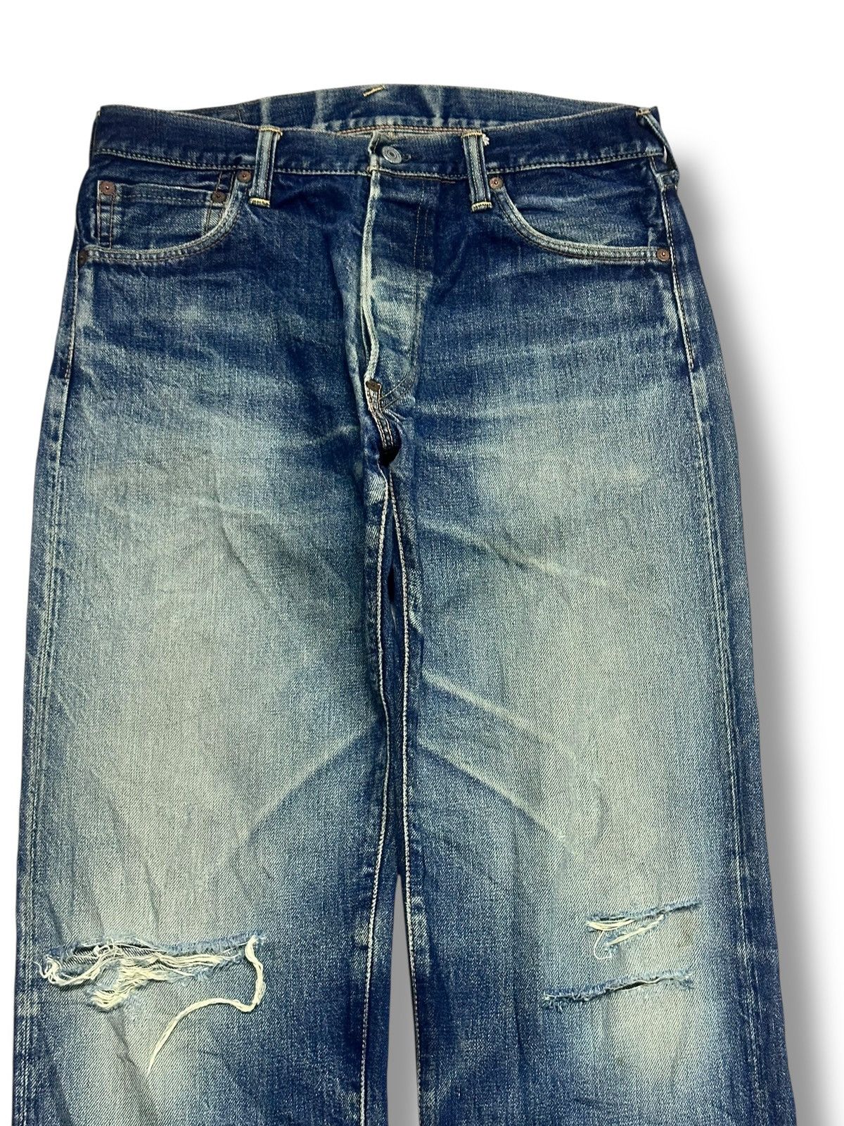 Evisu Vintage Evisu No2 Lot 2000 Selvedged Distressed Faded Wash Size US 32 / EU 48 - 3 Thumbnail