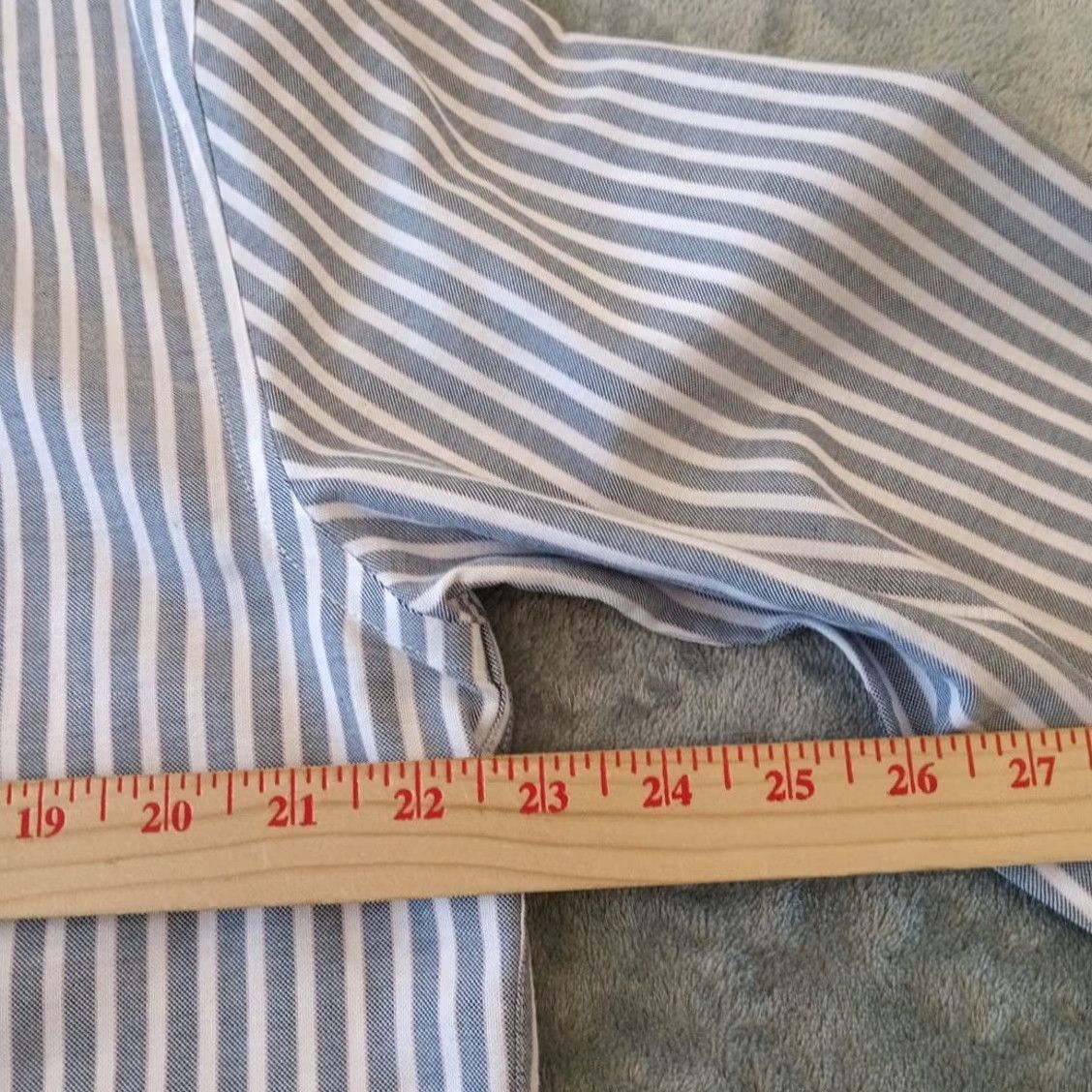 Stafford Stafford Shirt Mens Size 16 Blue Striped Long Sleeve Button-Down Oxford Shirt Size US L / EU 52-54 / 3 - 7 Thumbnail