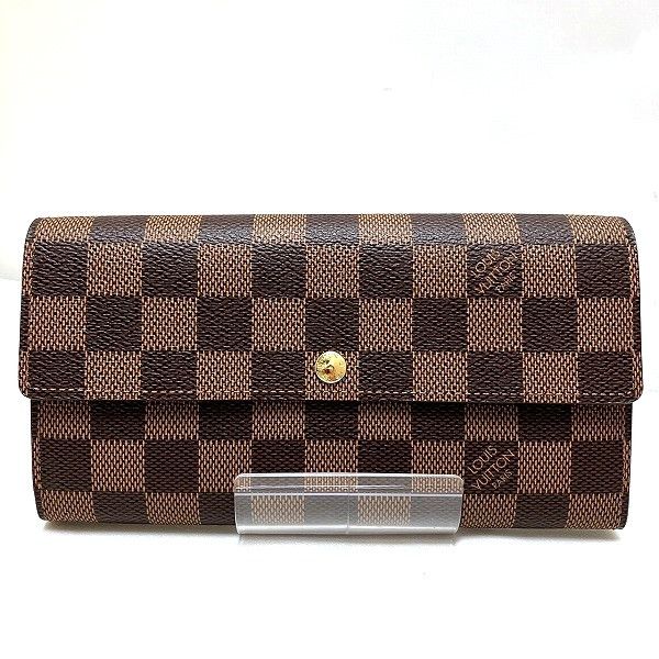 Louis Vuitton Louis Vuitton Louis Vuitton Damier Portefeuille Sarah Wallet N61734 Canvas Long Wallet N61734 Size ONE SIZE - 1 Thumbnail