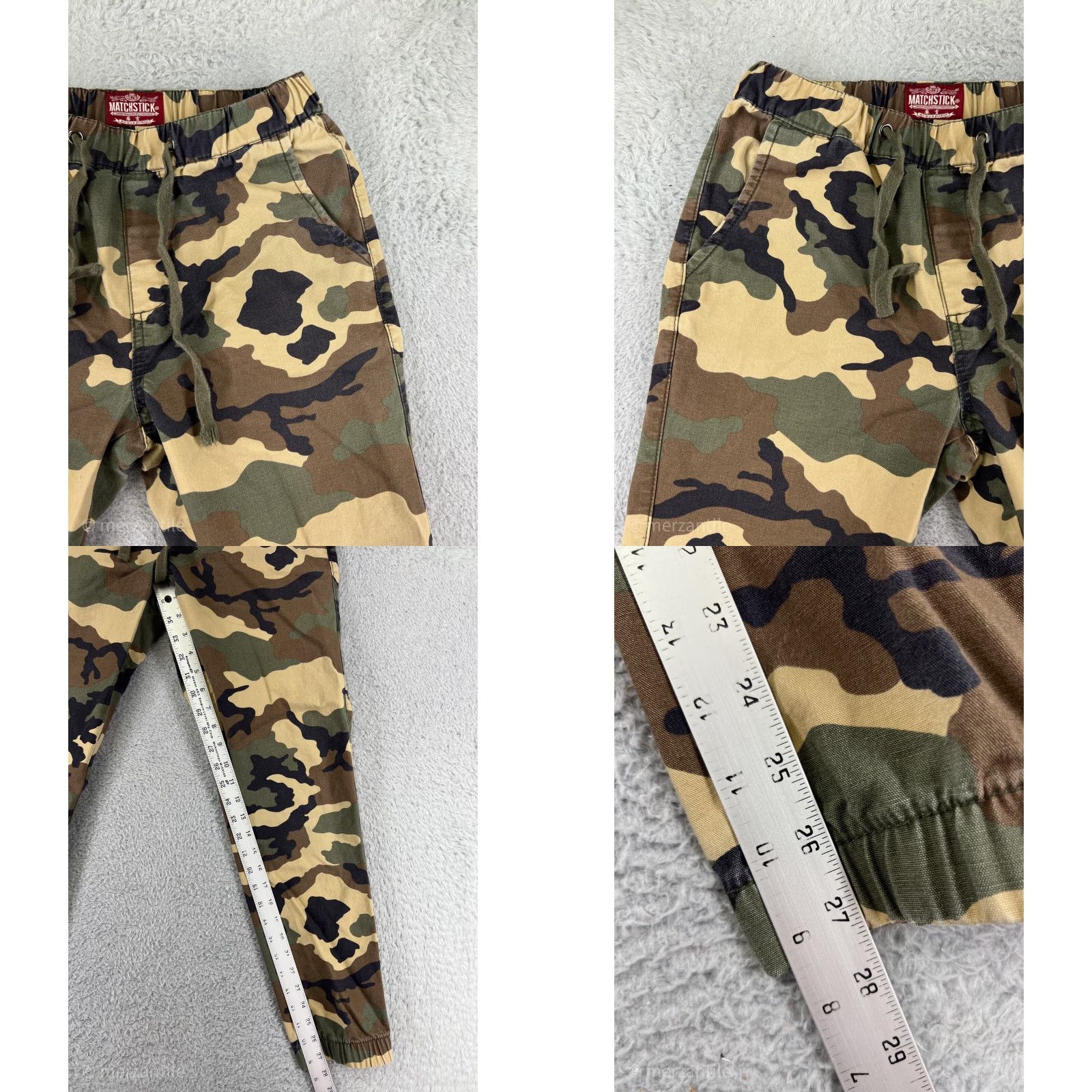 Vintage Matchstick Pants Womens 6 Green Woodland Camo Jogger Cargo 100% Cotton Size 28" / US 6 / IT 42 - 8 Thumbnail